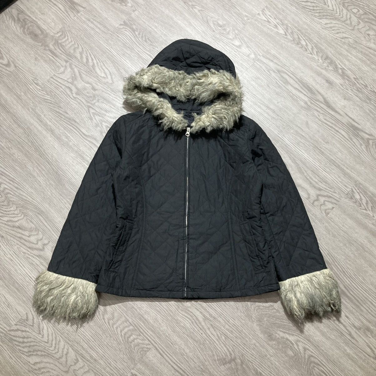 If Six Was Nine 2000s Uniqlo Winter Quilted Fur Trim Jacket Punk Style Size L / US 10 / IT 46 - 1 Thumbnail