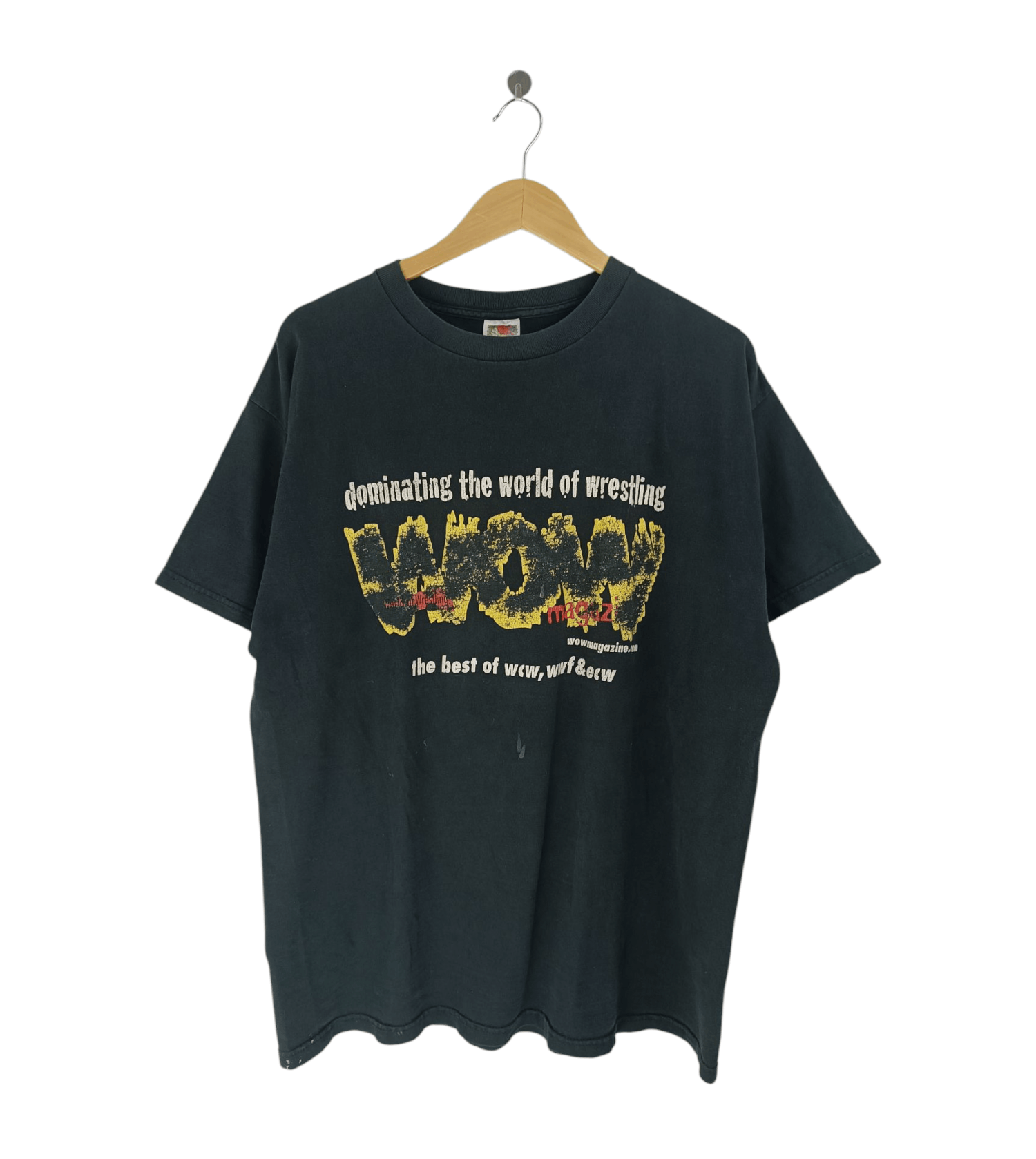 Vintage THRASH FADED VINTAGE 90'S WOW MAGAZINE WWF WCW WCW TEE Size US XL / EU 56 / 4 - 1 Thumbnail