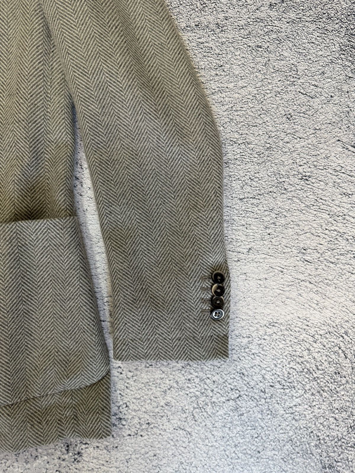 Boggi Boggi Milano Blazer Herringbone Wool Sport Coat Italy 48R Size 38R - 6 Thumbnail