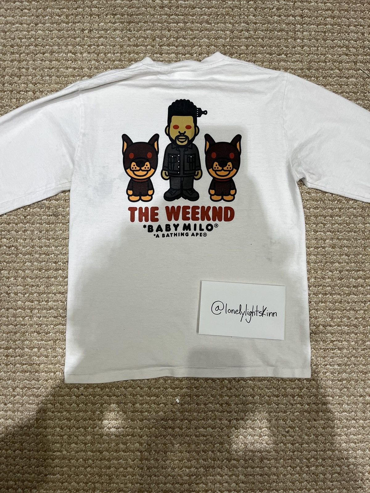 トップス BAPE X THE WEEKND MILO LS TEE SIZE L A Bathing Ape Long Sleeve XO The Weeknd Tee A Bathing Ape