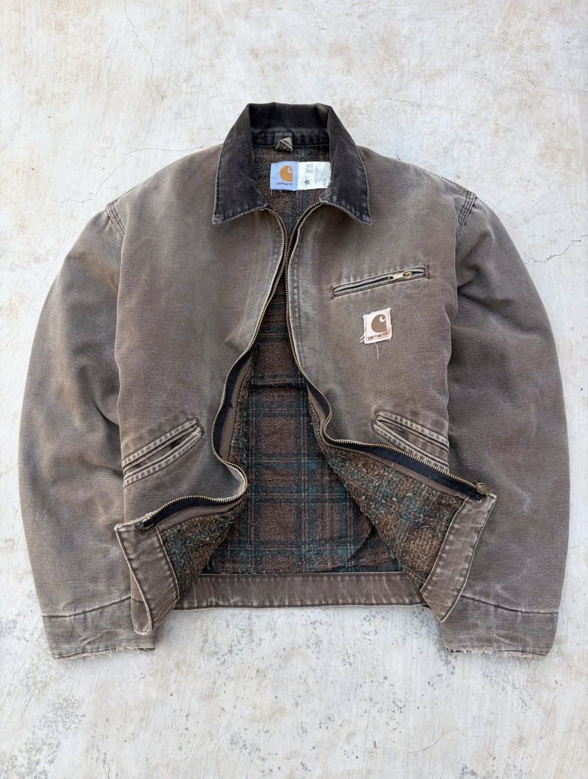 1998 Sunfaded Carhartt Detroit Jacket J43 CHT