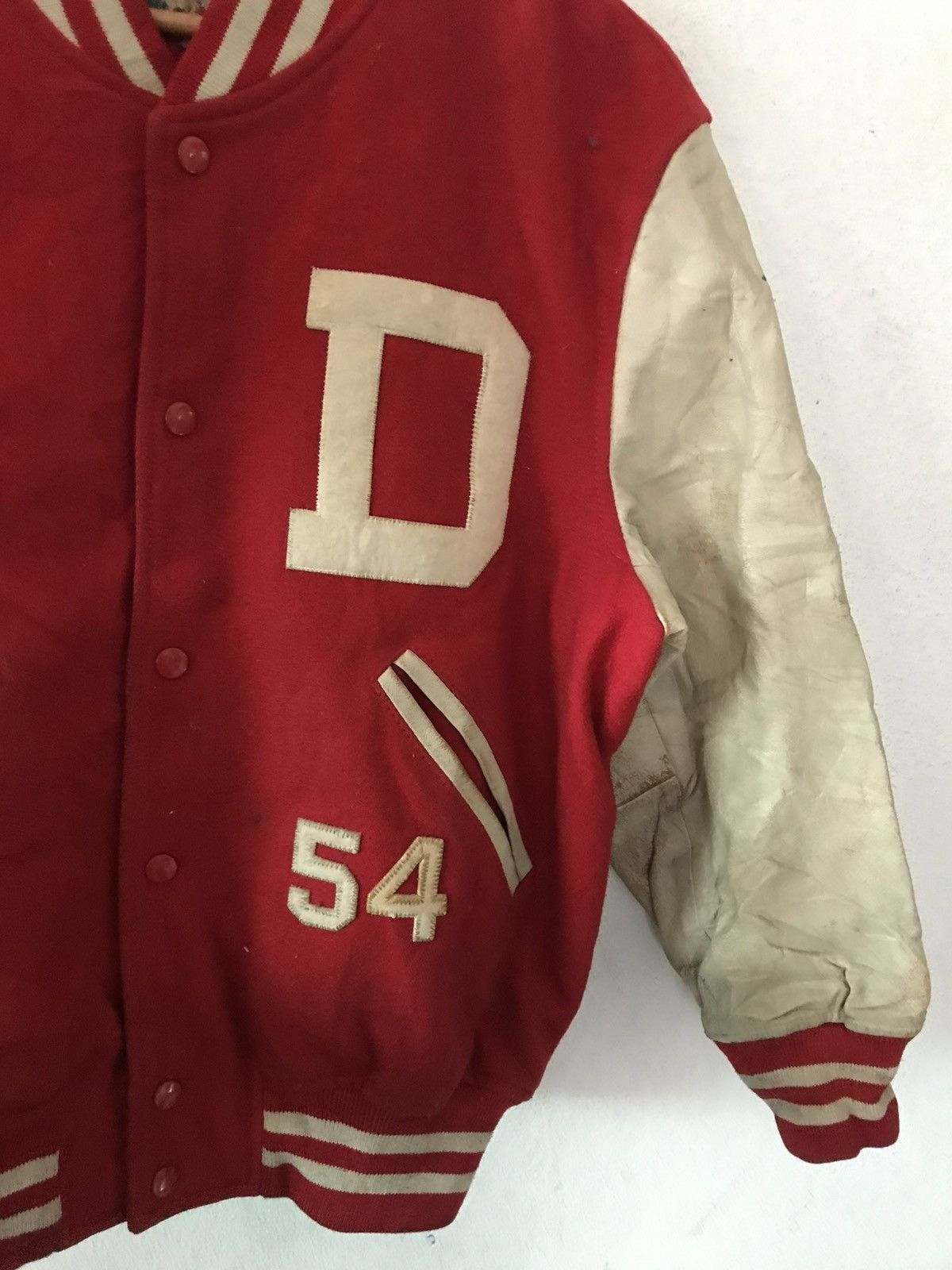Leather Vintage D.GRACE VARSITY JACKET Size US M / EU 48-50 / 2 - 7 Thumbnail