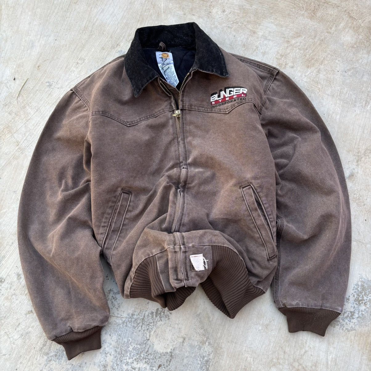 Carhartt Vintage 00s Sunfaded Carhartt Santa Fe Jacket J14 CHT Size US L / EU 52-54 / 3 - 1 Thumbnail