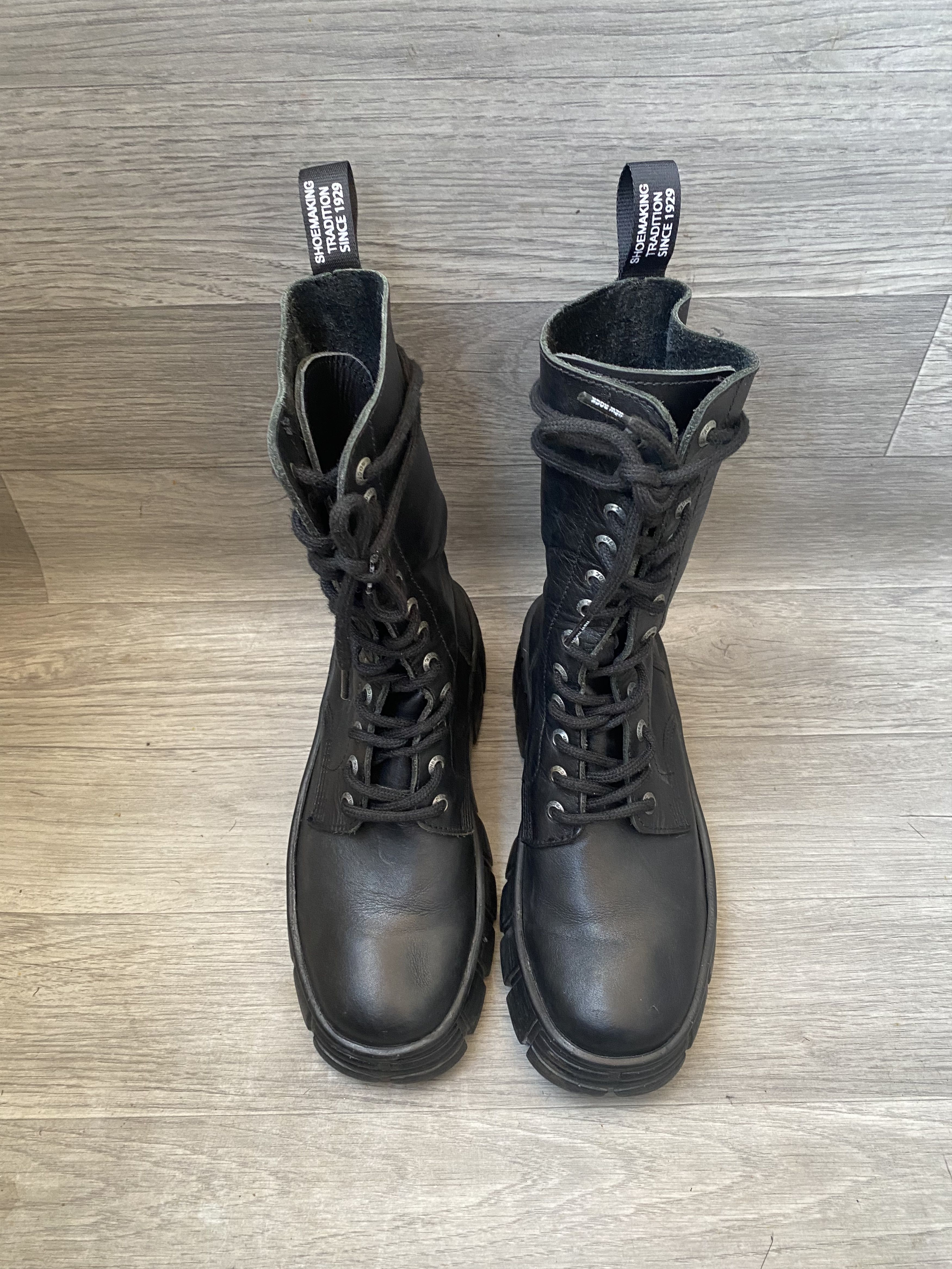 New Rock New rock chunky combat punk leather boots sz 37 Size US 7 / IT 37 - 2 Thumbnail