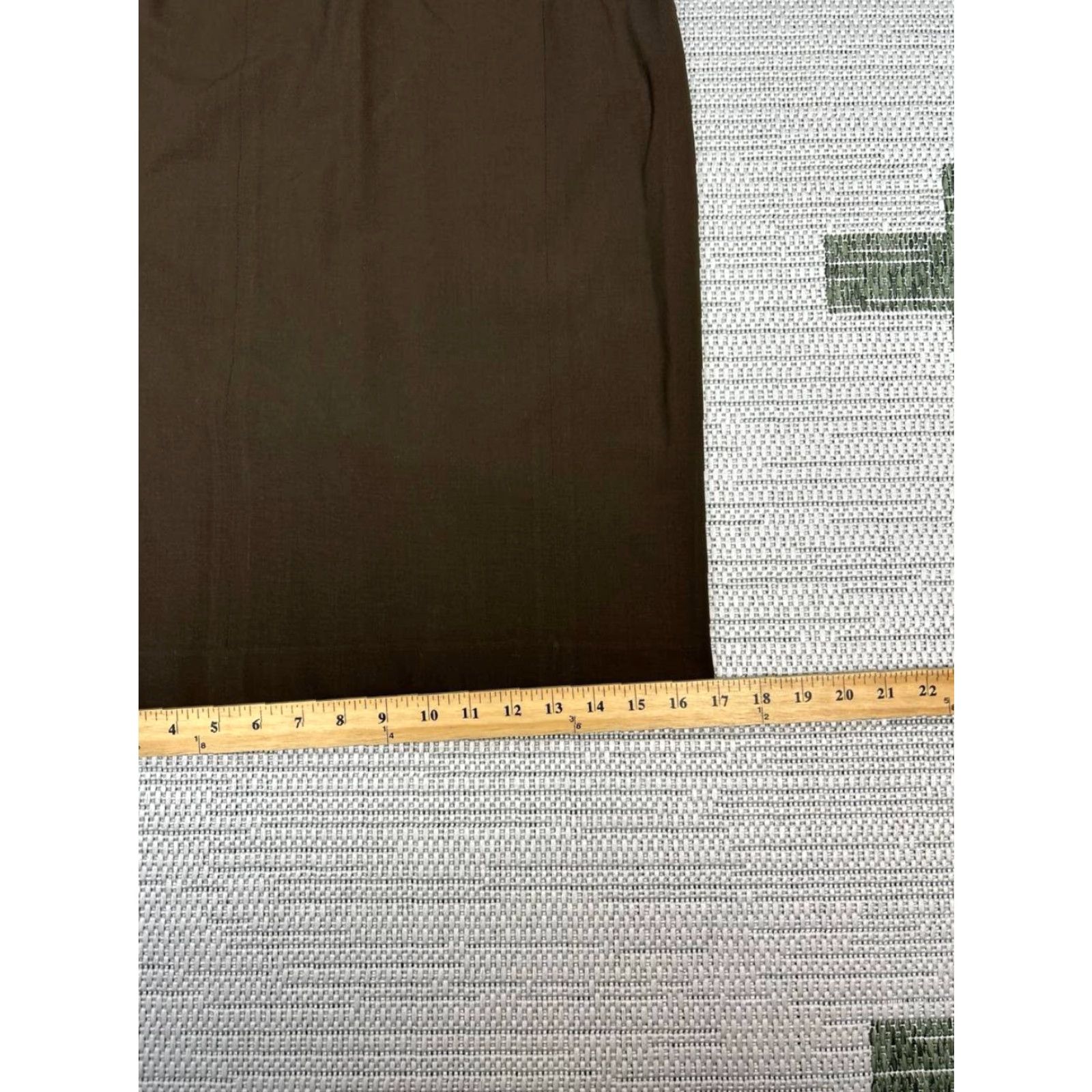 Vintage Lafayette 148 New York Pencil Skirt Womens 0 Brown Zip Back Slit Knee Length Straight & Pencil Mid Vintage No Size 25" / US 0 / IT 36 - 4 Thumbnail