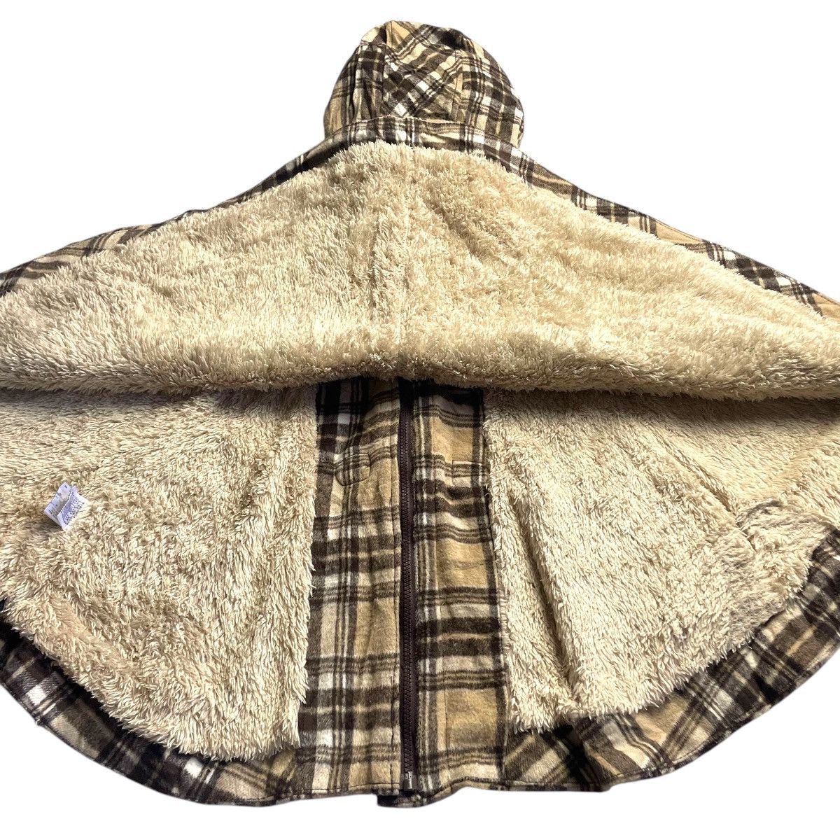If Six Was Nine 🇯🇵 SKY BOMBER WOOL LINED FLEECE FUR HOODIE DUFFLE PONCHO Size US L / EU 52-54 / 3 - 11 Thumbnail