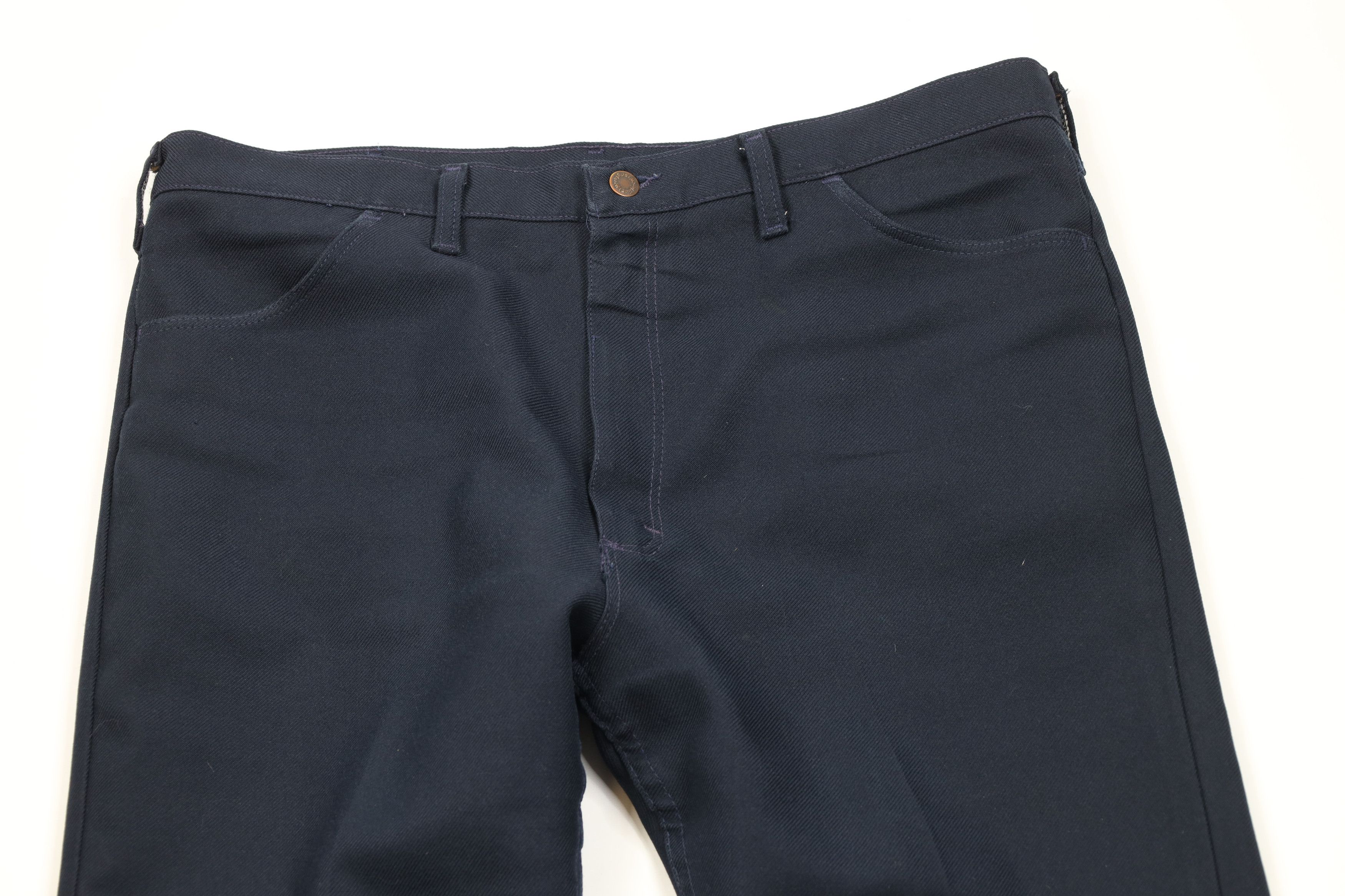 Wrangler Vintage 70s Wrangler Wide Leg Knit Chino Pants Blue USA Size US 40 / EU 56 - 2 Thumbnail