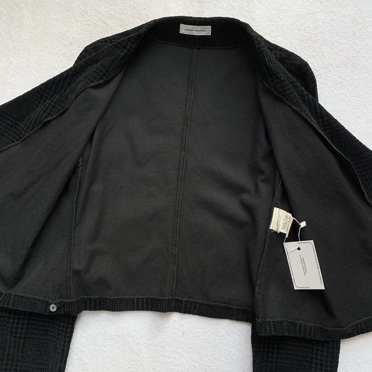 Costume National Costume National AW2000 Velvet Houndstooth Wrap Jacket Size S / US 4 / IT 40 - 6 Thumbnail