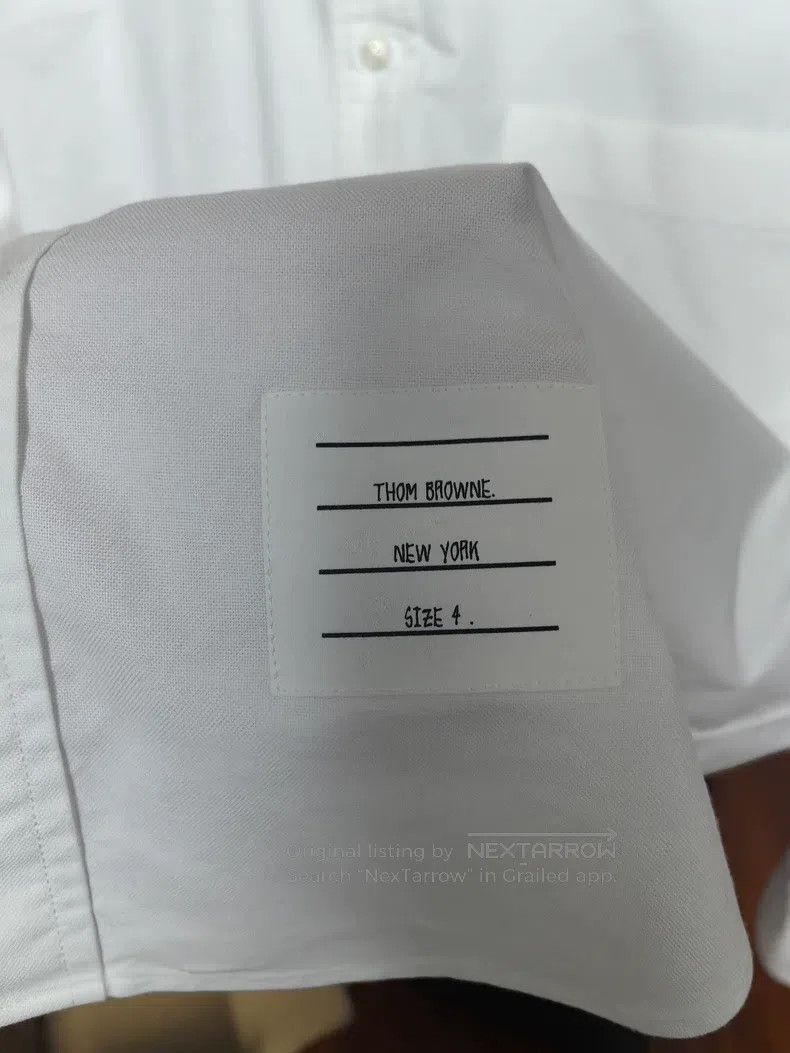 Thom Browne Thom Browne Classic Oxford shirt with sleeve emblem Size US XL / EU 56 / 4 - 4 Thumbnail