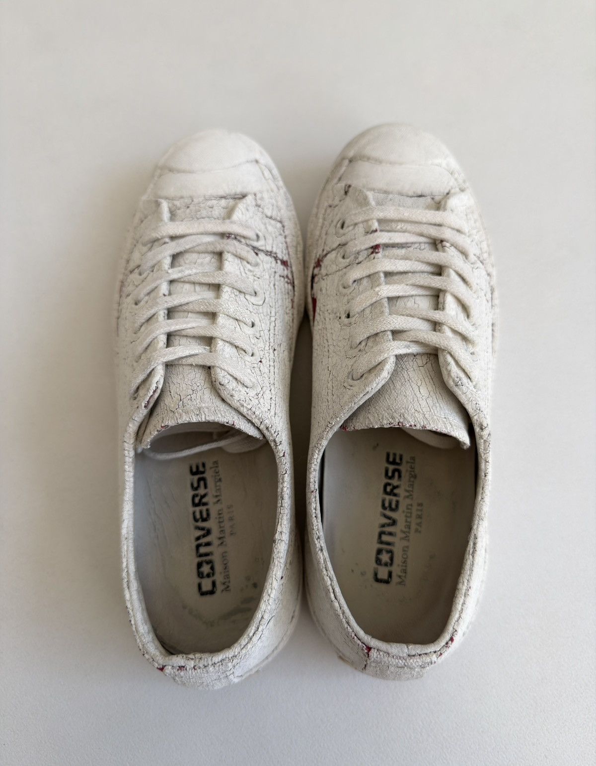 Converse × Maison Margiela S/S 14 White Painted Converse Sneakers Size US 7.5 / IT 37.5 - 15 Thumbnail