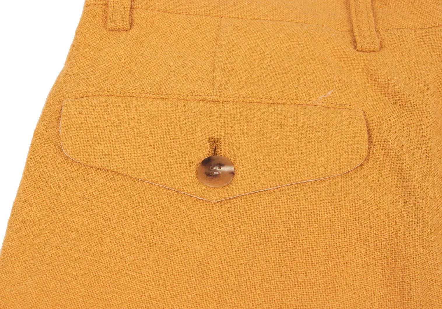 Issey Miyake Linen Two-Tuck Pants in Mustard, Size M Size US 38 / EU 54 - 14 Thumbnail