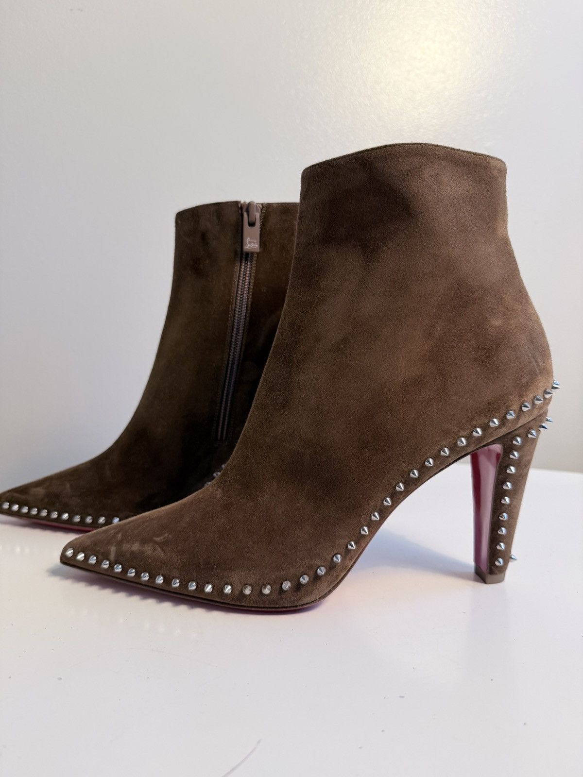 Christian Louboutin NEW UNWORN LOUBOUTIN Vidura studded suede ankle boots flaws Size US 10 / IT 40 - 4 Thumbnail