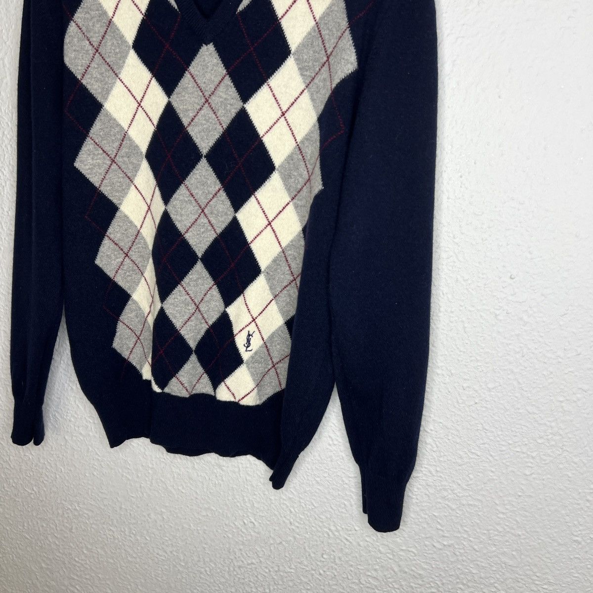 Designer × Vintage × Yves Saint Laurent Yves Saint Laurent Vintage Wool Sweater Jumper Knit Navy Size US M / EU 48-50 / 2 - 3 Thumbnail