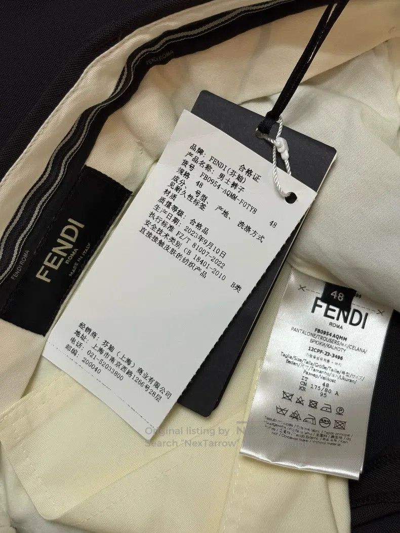 Fendi Fendi Men's Business Casual Long Pants, Dark Brown, with a Size US 32 / EU 48 - 5 Thumbnail