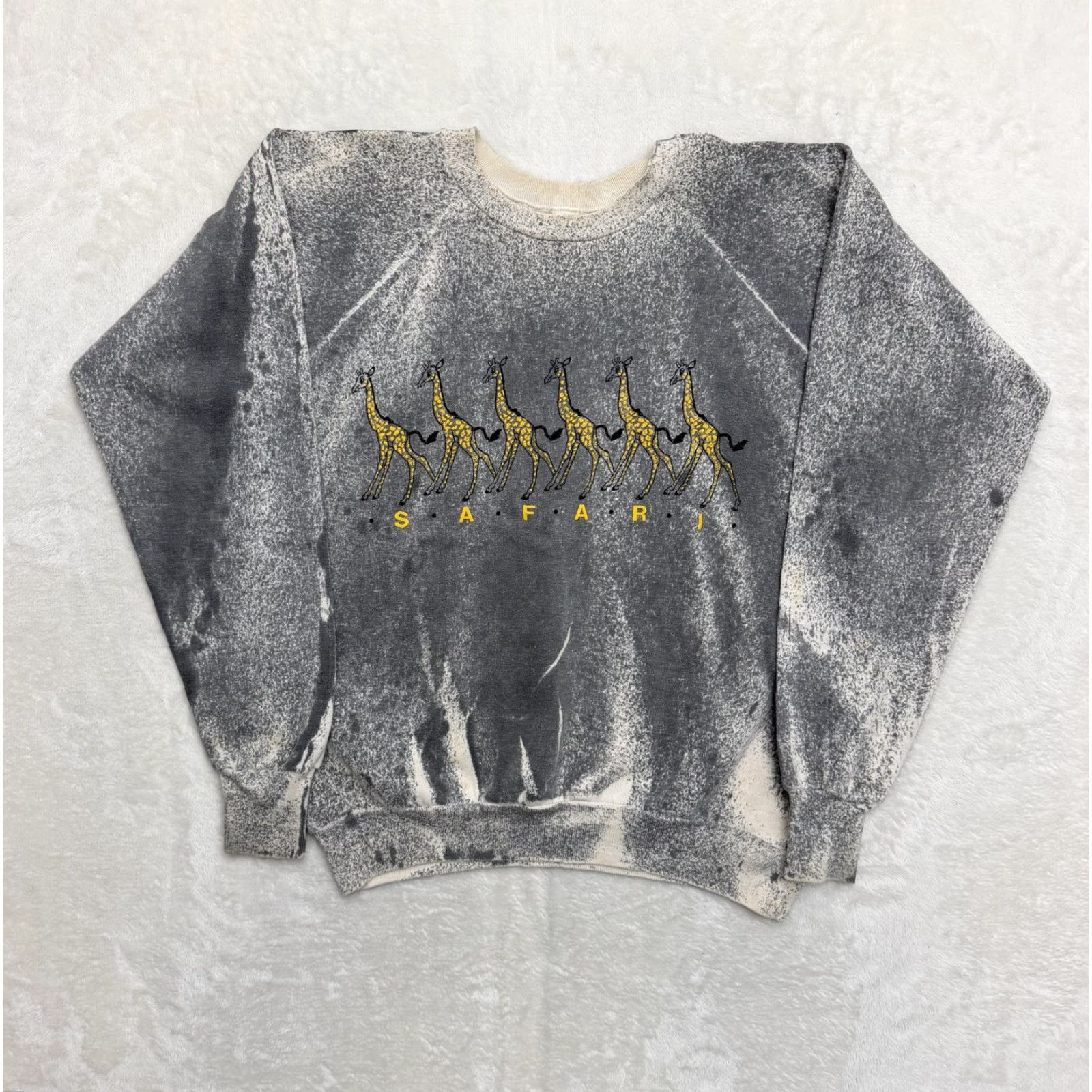 Vintage VINTAGE Healthknit Sweatshirt Giraffe Gray Mens XL Graphic Print Fleece Crew Neck Baroque Animals Outdoor Pullover Size US XL / EU 56 / 4 - 2 Thumbnail