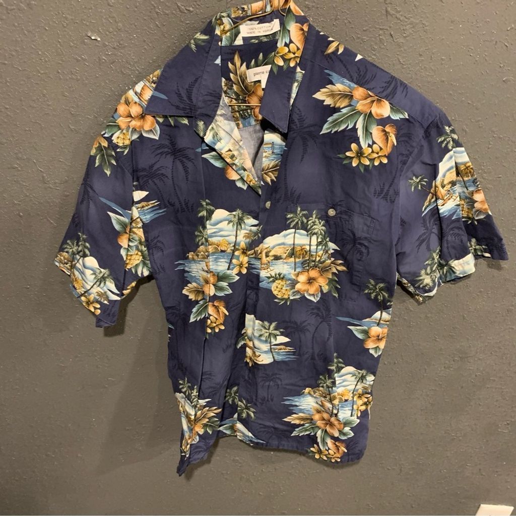 Pierre Cardin Men’s Pierre Cardin Hawaiian Button Down Shirt Size US M / EU 48-50 / 2 - 1 Thumbnail