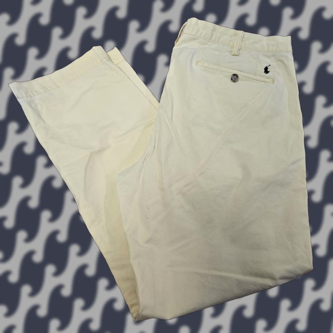 Polo Ralph Lauren Polo Ralph Lauren Pants Chino Mens 36 Regular Flat Front Yellow Stretch Cotton Spandex Straight Leg Front Zip Pockets 36x30 Size US M / EU 48-50 / 2 - 1 Thumbnail
