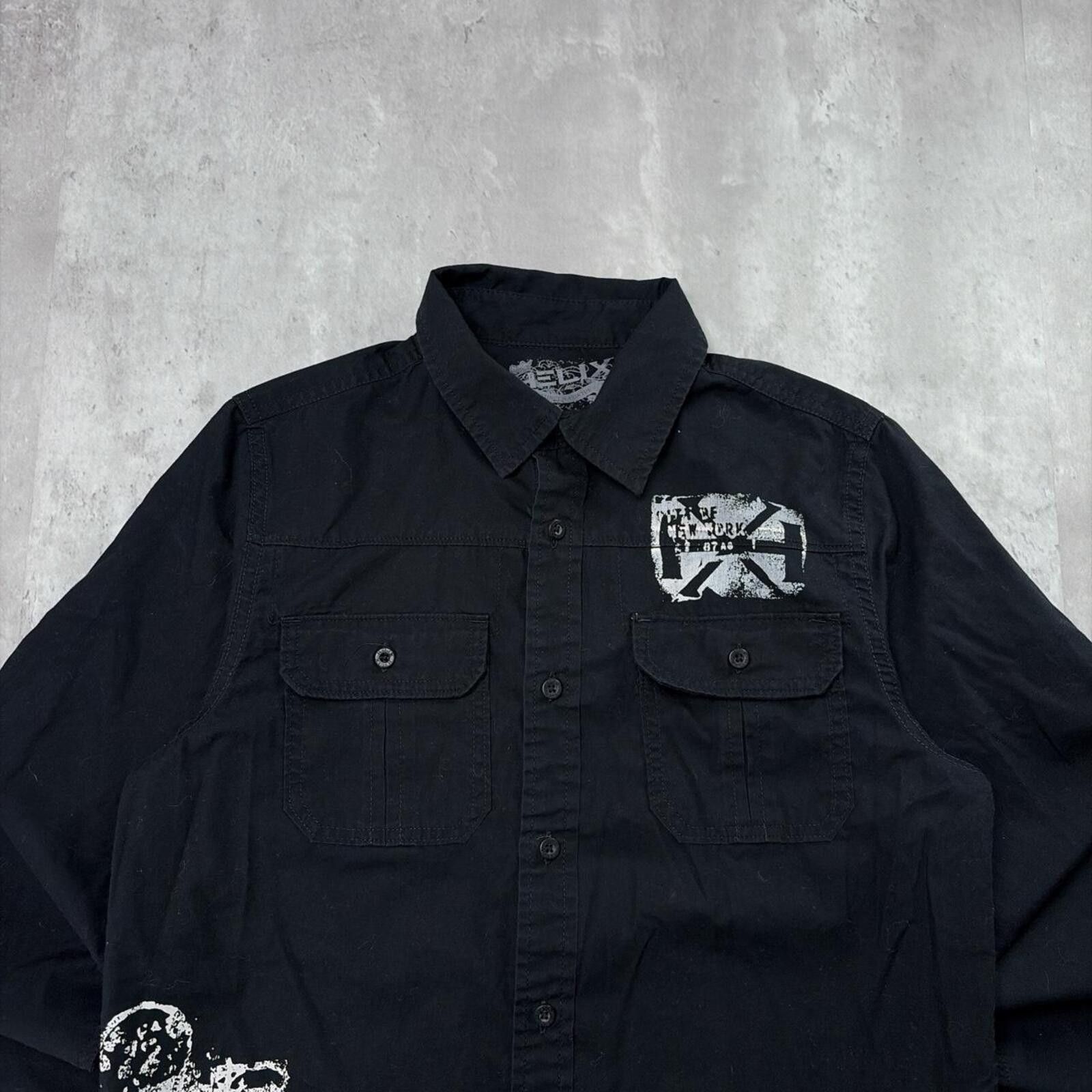 Other Y2K Helix Grunge Gothic Skater Long Sleeve Button Up Shirt Size M / US 6-8 / IT 42-44 - 3 Thumbnail