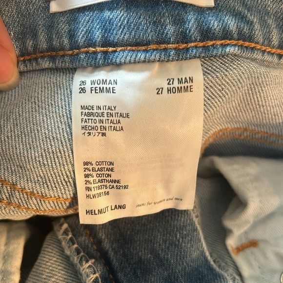 Helmut Lang 🎀 HELMUT LANG high rise slim leg jeans with raw hem 26 Size 24" / US 00 / IT 34 - 10 Thumbnail