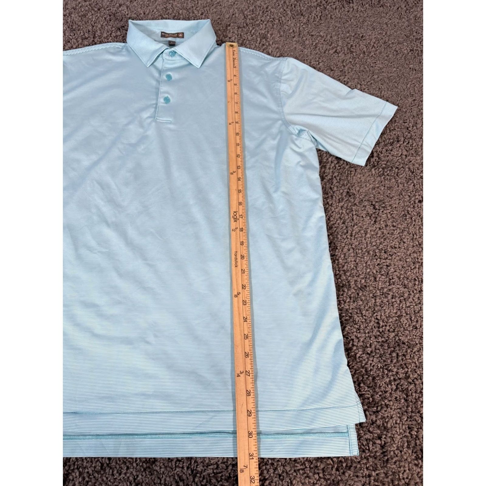 Peter Millar Peter Millar Summer Comfort Polo Shirt Men Large Blue Striped Golf Shirt Size US L / EU 52-54 / 3 - 2 Thumbnail