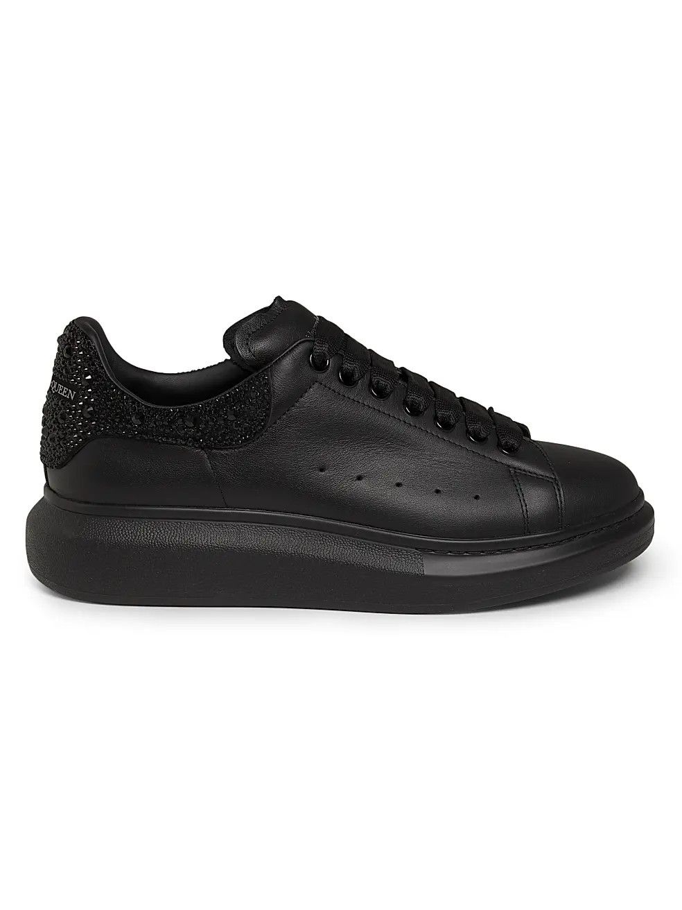 Alexander McQueen os11x0126 Oversized Crystal Heel Leather Low-Top Sneakers Size US 8 / EU 41 - 1 Thumbnail