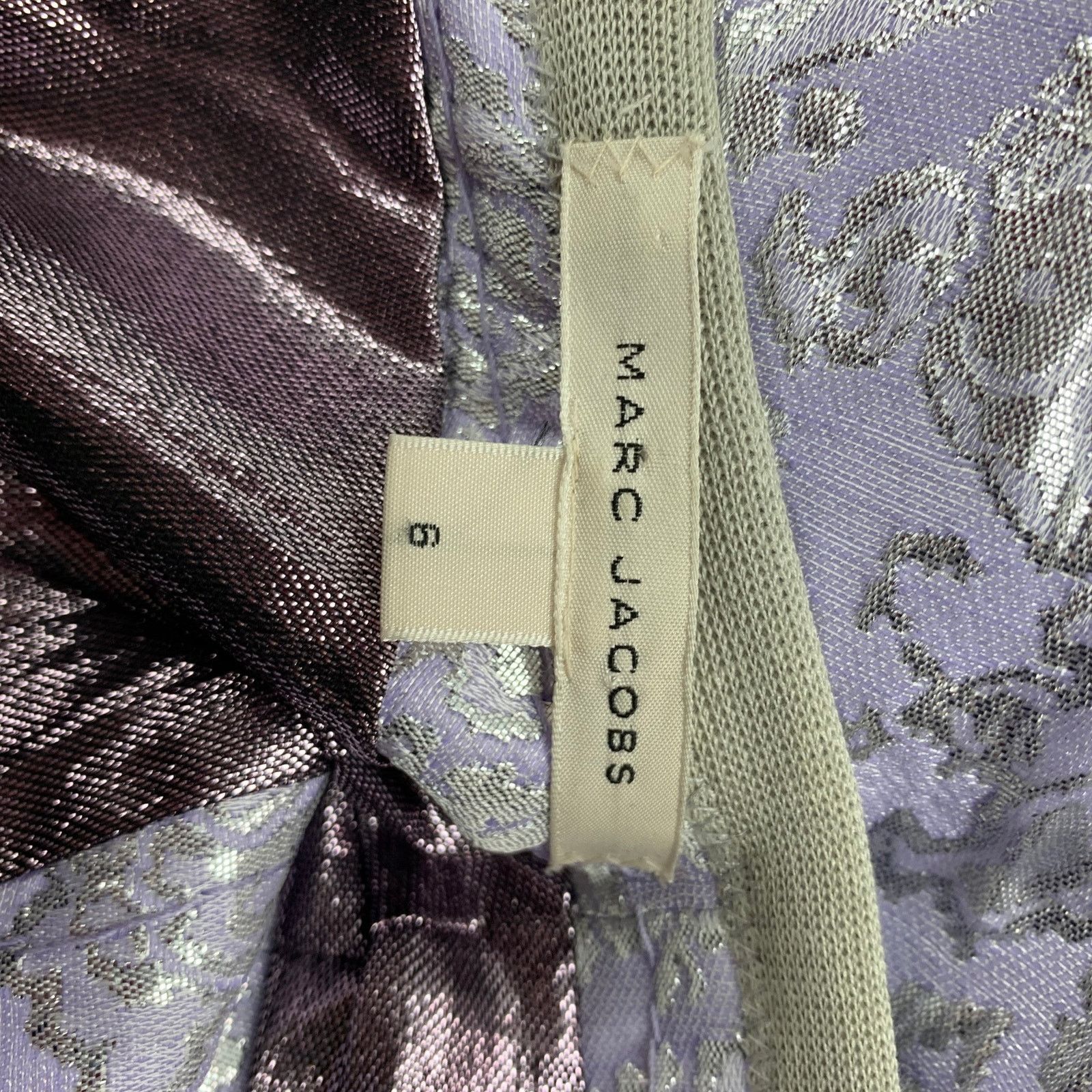 Marc Jacobs Size 6 Lavender & Silver Acetate Blend Jacquard Sheath Dress Size M / US 6-8 / IT 42-44 - 6 Thumbnail