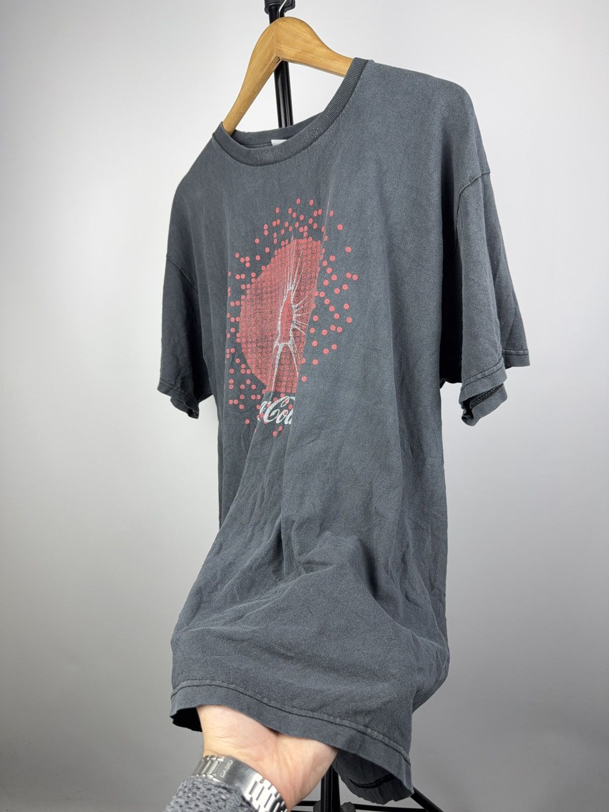 Coca Cola Vintage 90s Retro Coca-Cola Red Dot Bottle Graphic T-Shirt Size US XL / EU 56 / 4 - 8 Thumbnail