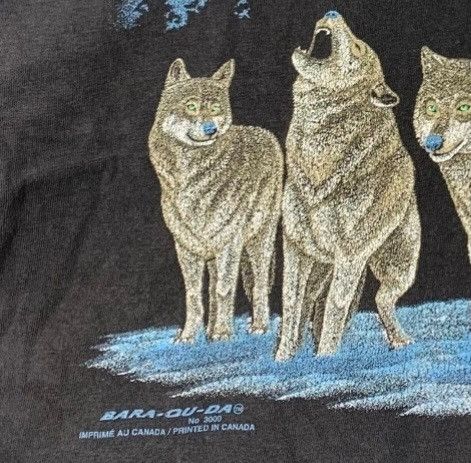 Vintage Vintage 90s BARA-OU-DA Wolf Animal 3D Pop Art R. Tshirt Size US L / EU 52-54 / 3 - 3 Thumbnail