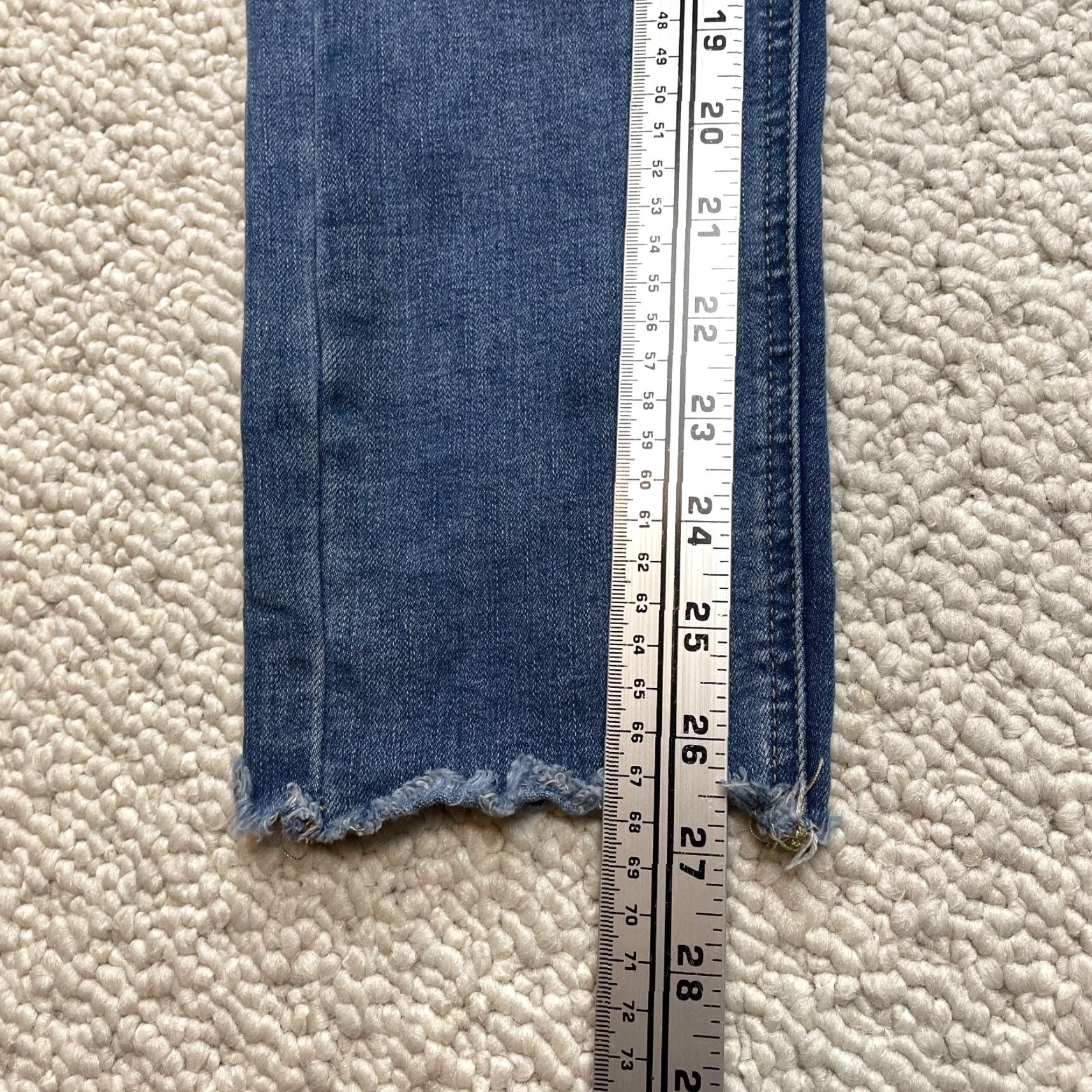 Denime Haute Curve Jeans Womens 14 Denim Blue Dark Wash Button Fly Distressed 31x27 Skinny 5-Pocket Design Womens Size 24" / US 00 / IT 34 - 6 Thumbnail