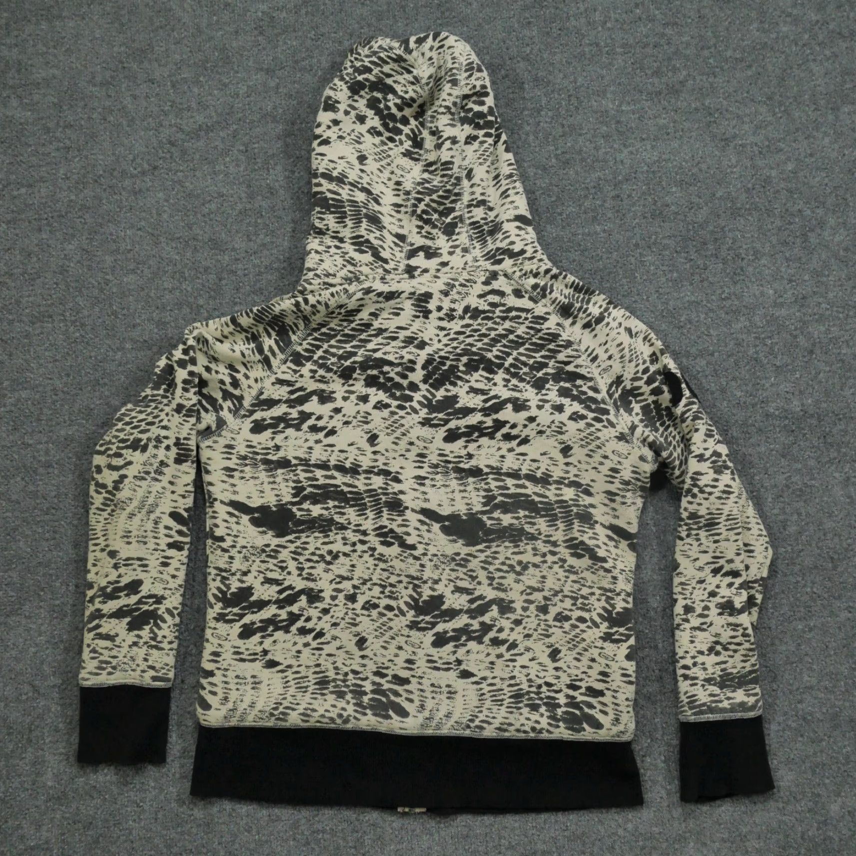 Hurley Hurley Hoodie Womens XL Black Tan Snake Print Animal Full Zip Sherpa Lined Size XL / US 12-14 / IT 48-50 - 6 Thumbnail