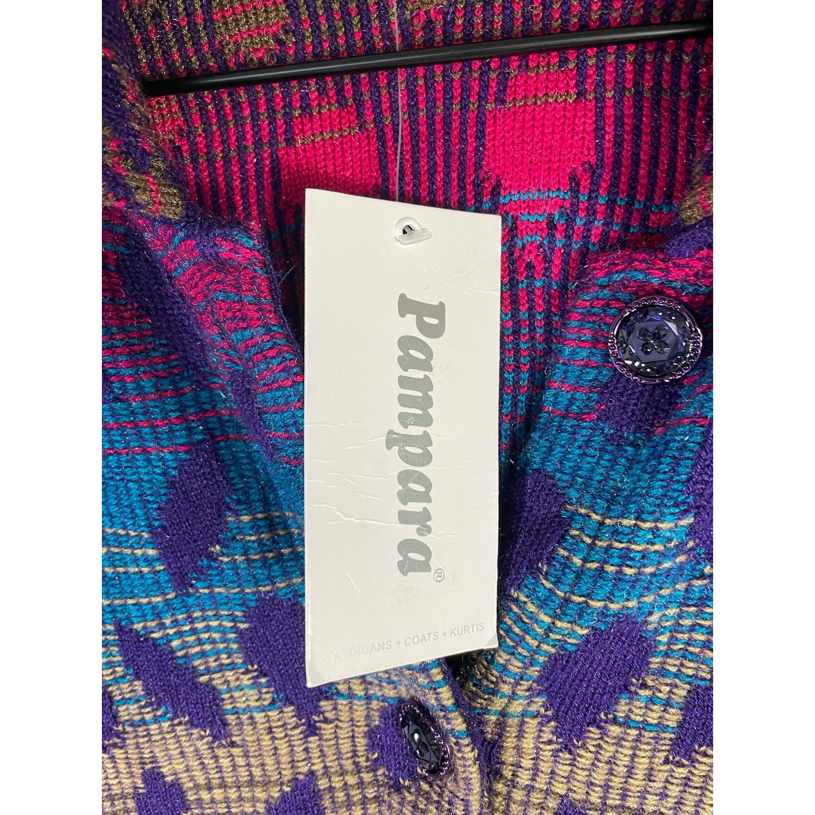 Other Pampara Multicolor Knit Button Jacket Tunic Small NWT Boho Size M / US 6-8 / IT 42-44 - 7 Thumbnail