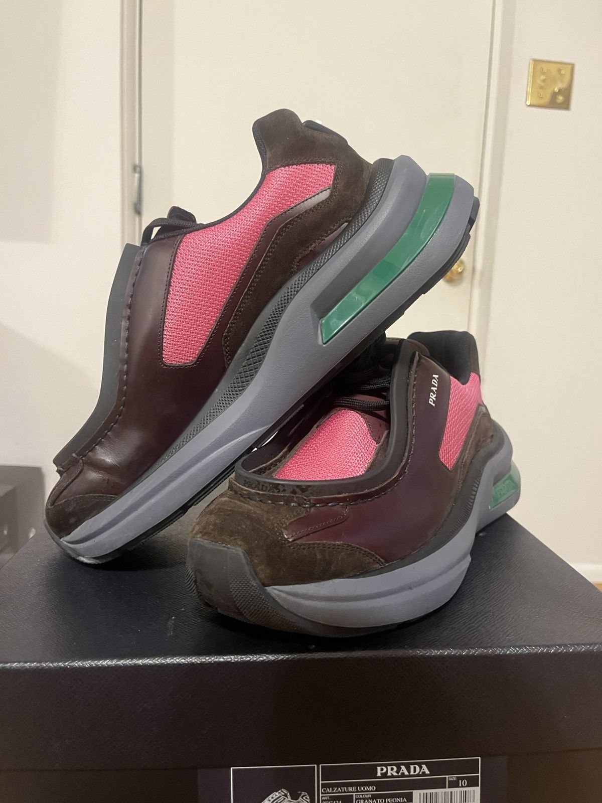 Prada Prada Systeme Brushed Leather Derby Sneakers Sz UK 10 US 11 Size US 11 / EU 44 - 3 Thumbnail