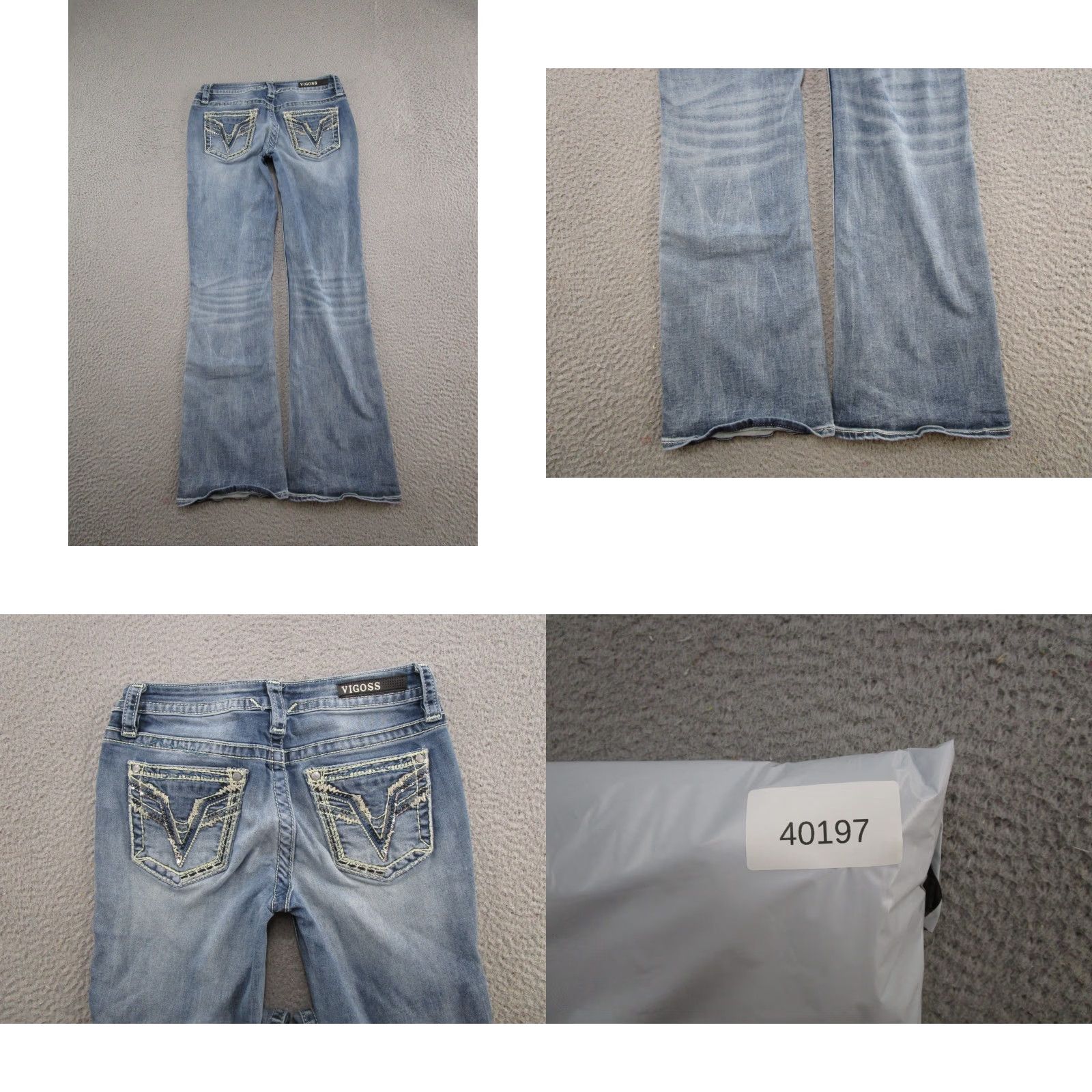 Vintage Vtg Vigoss Chelsea Bootcut Blue Stretch Denim Jeans Womens 28x29 Read Size 28" / US 6 / IT 42 - 9 Thumbnail