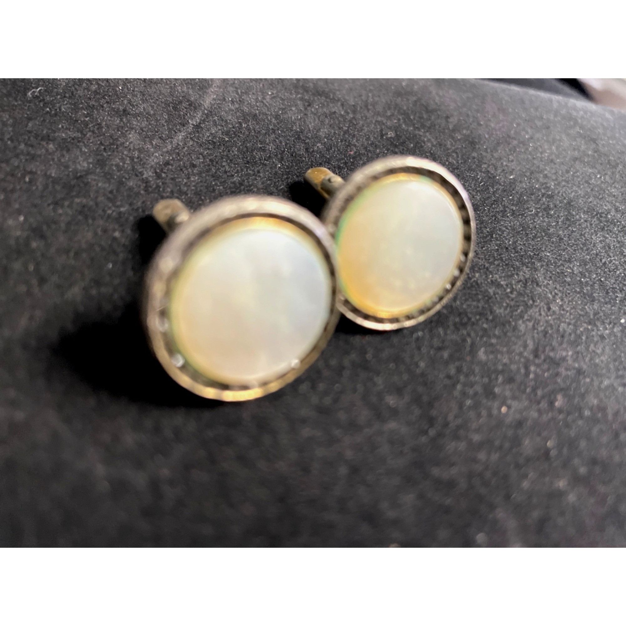 Other Vintage Mother of Pearl Men's Cufflinks/ rhinestones/ gold t Size ONE SIZE - 2 Thumbnail