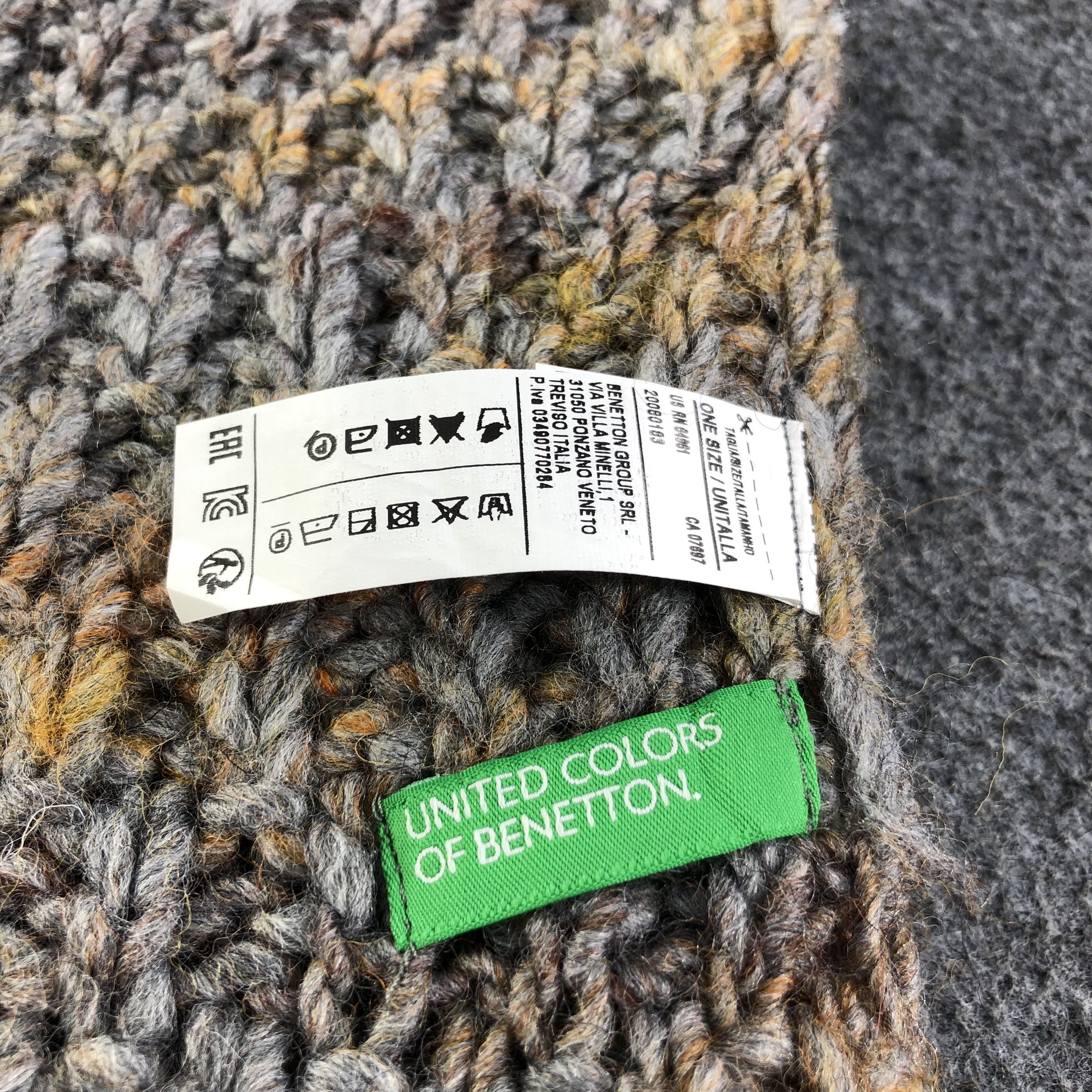 United Colors Of Benetton United Colors of Benetton Long Wool Scarf Muffler V1213 Size ONE SIZE - 4 Thumbnail