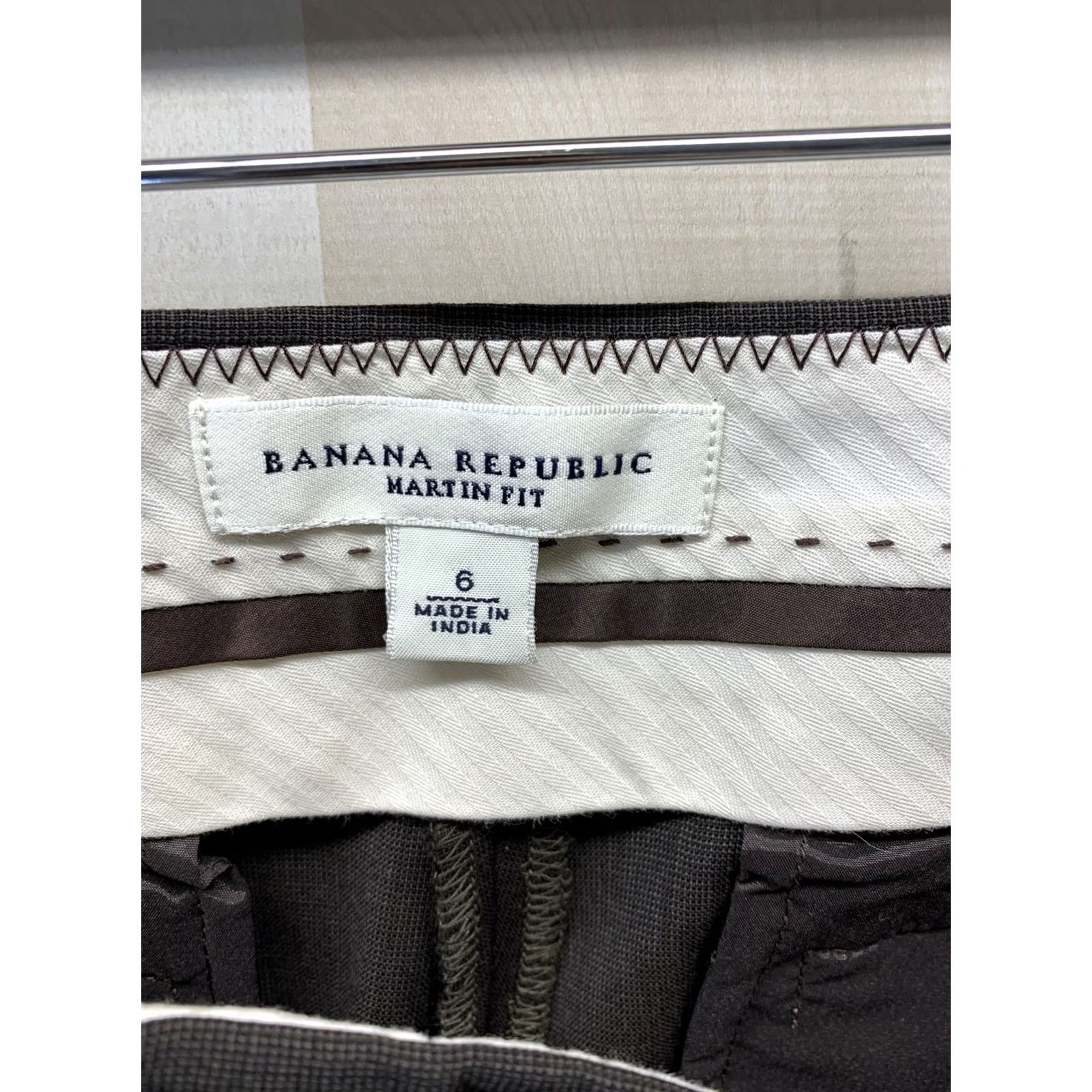 Banana Republic Banana Republic Women’s SZ 6 Martin-Fit 100% Wool Slacks Dress Pants Brown Womens Size 28" / US 6 / IT 42 - 4 Thumbnail