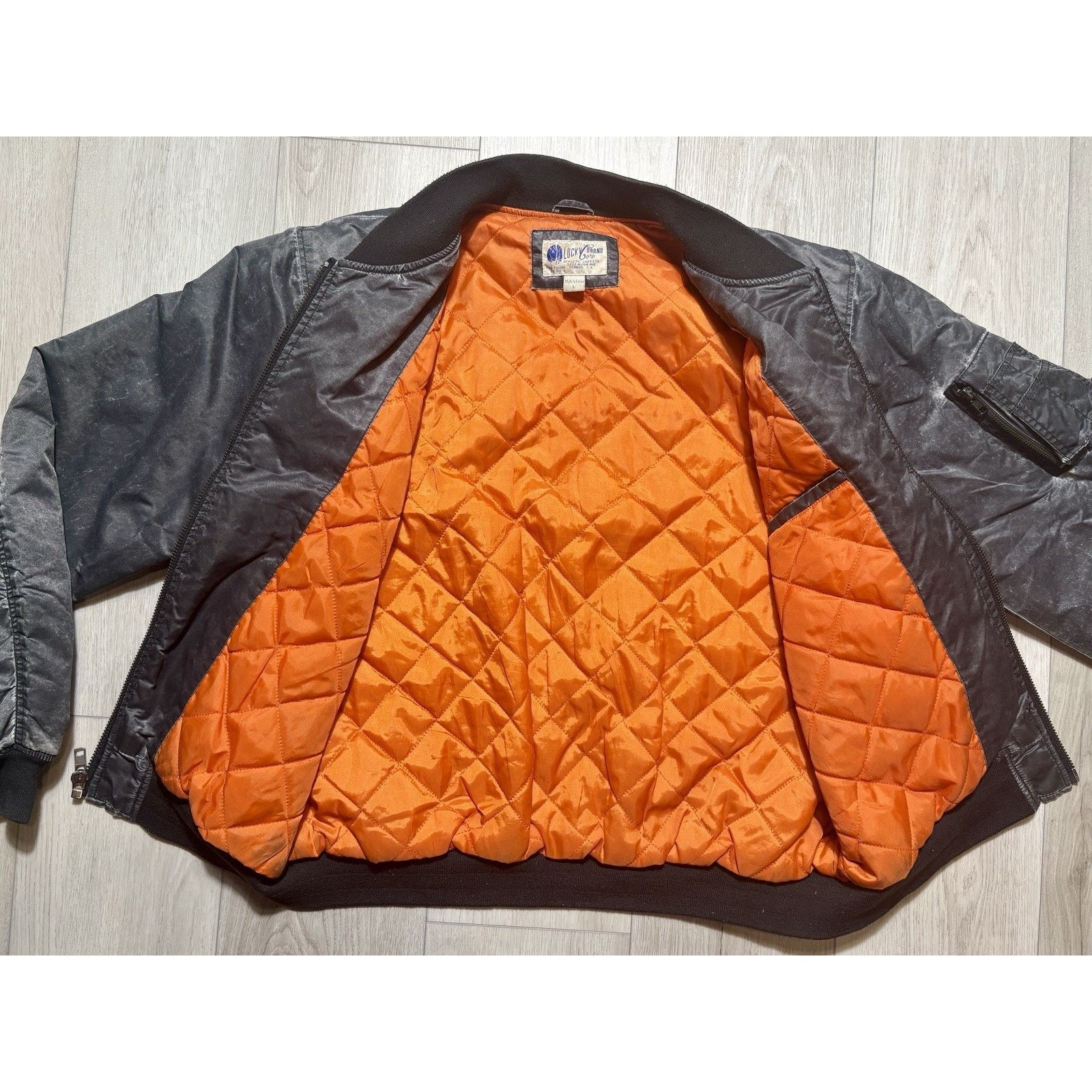 Lucky Brand Lucky Brand MA1 Flight Bomber Jacket Washed Military L Size US L / EU 52-54 / 3 - 4 Thumbnail