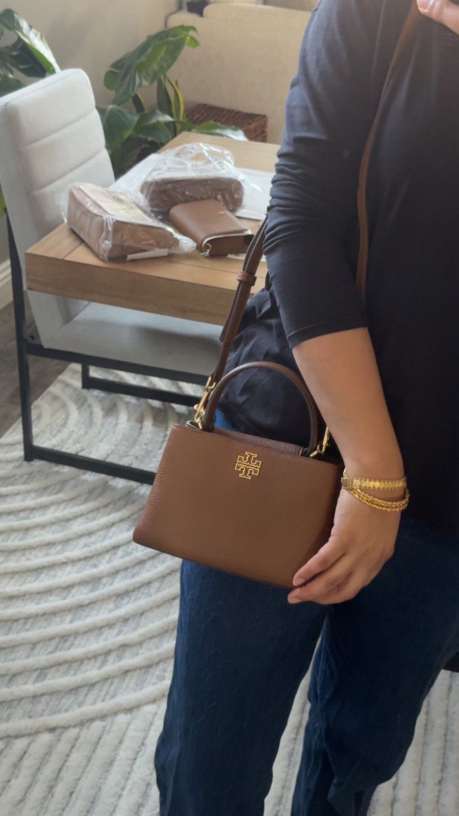Tory Burch New Tory Burch Britten Mini Satchel & cardholder In Moose Size ONE SIZE - 12 Thumbnail