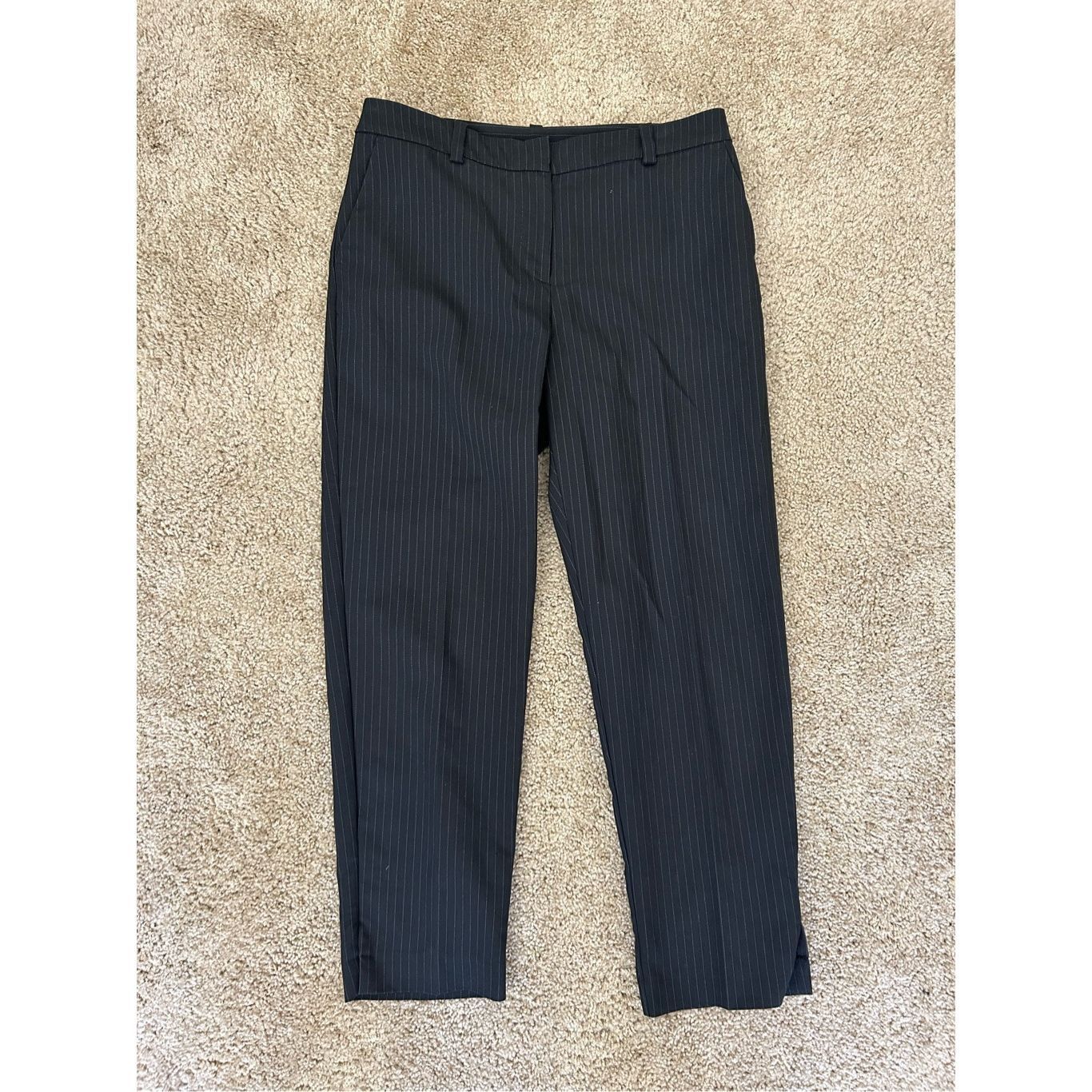 Other Prologue Black White Pinstripe Straight-Leg Pants, Size 6 Size 28" / US 6 / IT 42 - 1 Thumbnail