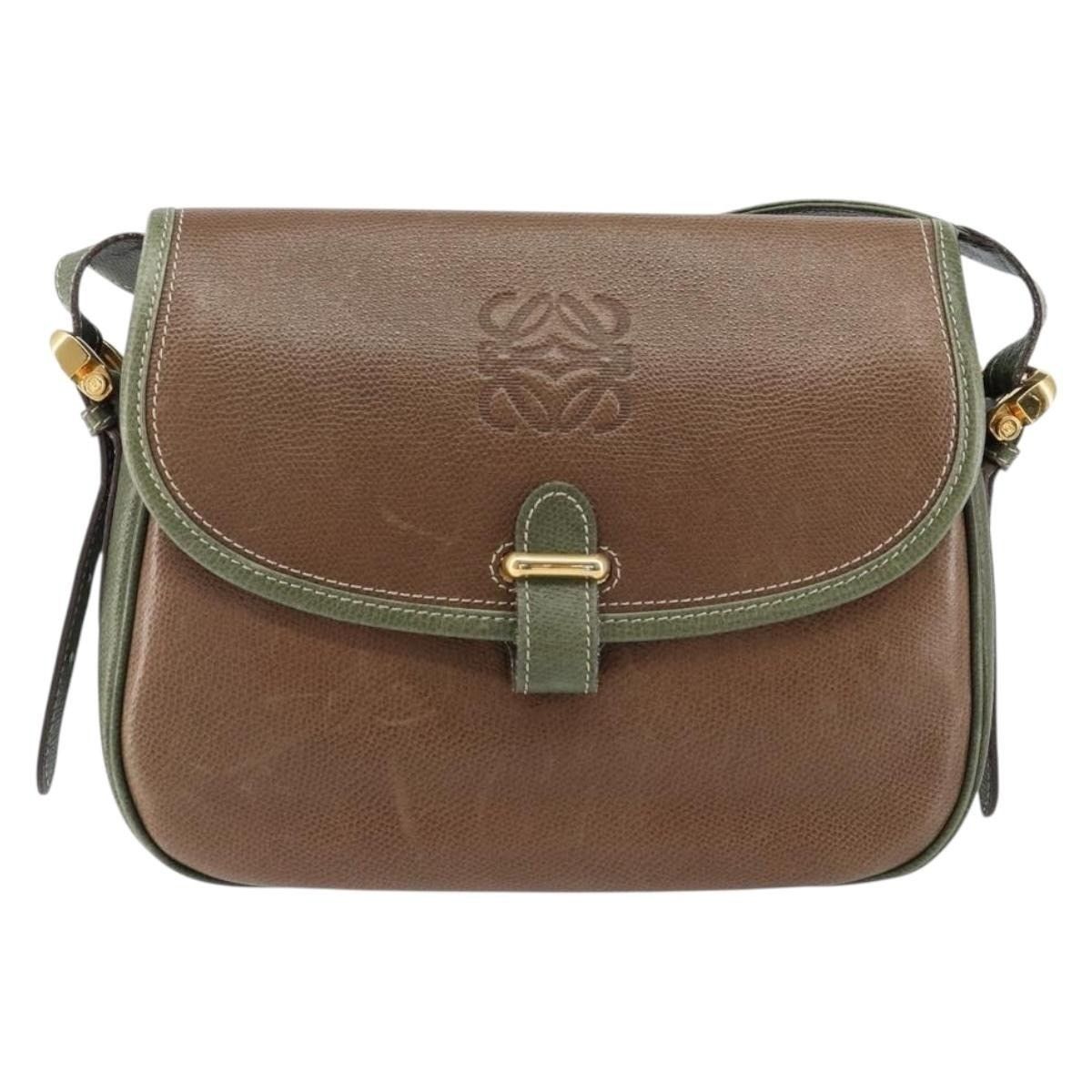Loewe Loewe Anagram Leather Shoulder Bag Gold Size ONE SIZE - 1 Thumbnail