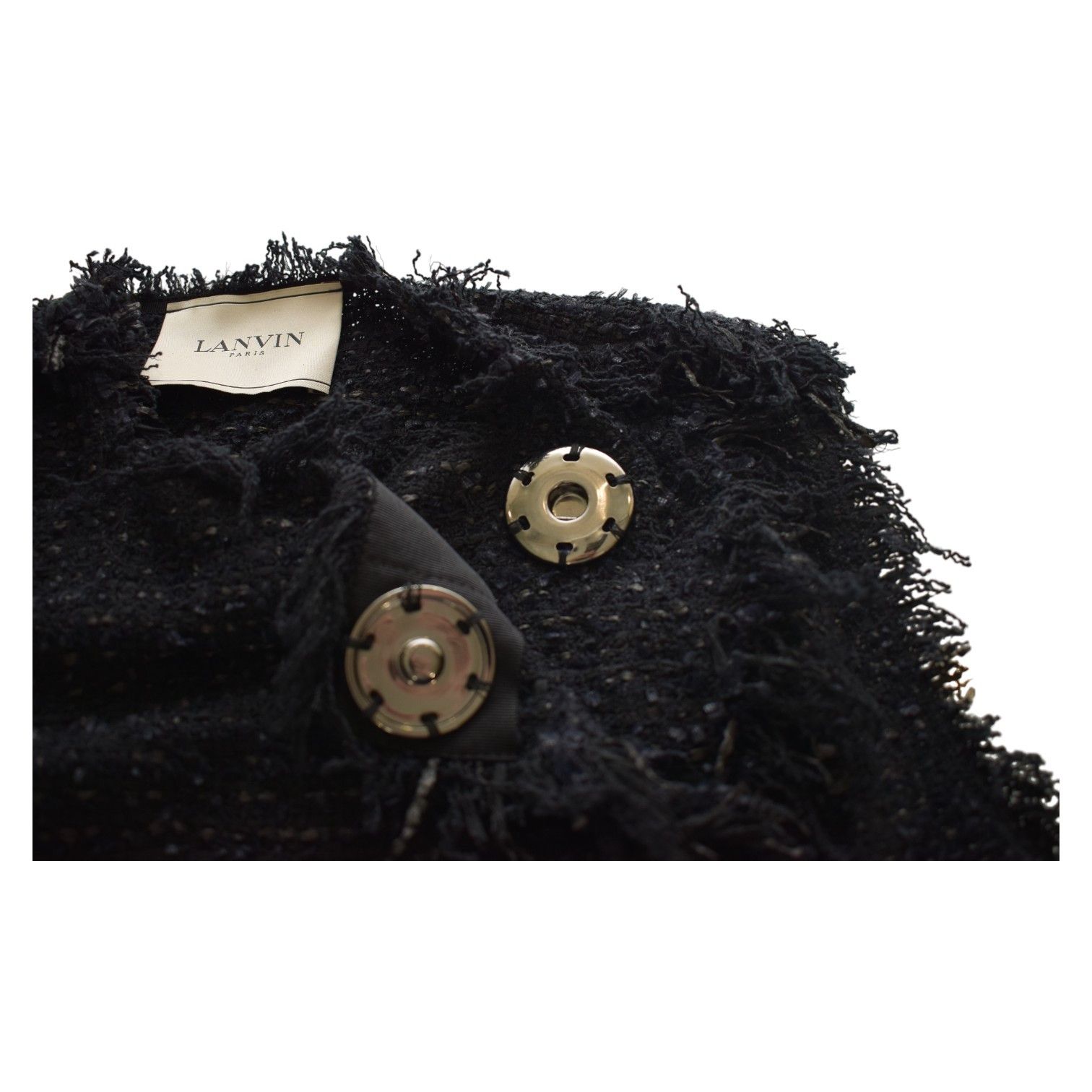 Lanvin Lanvin Black Fringe Edge Cotton Knit Vest Sleeveless Jacket Size M / US 6-8 / IT 42-44 - 6 Thumbnail