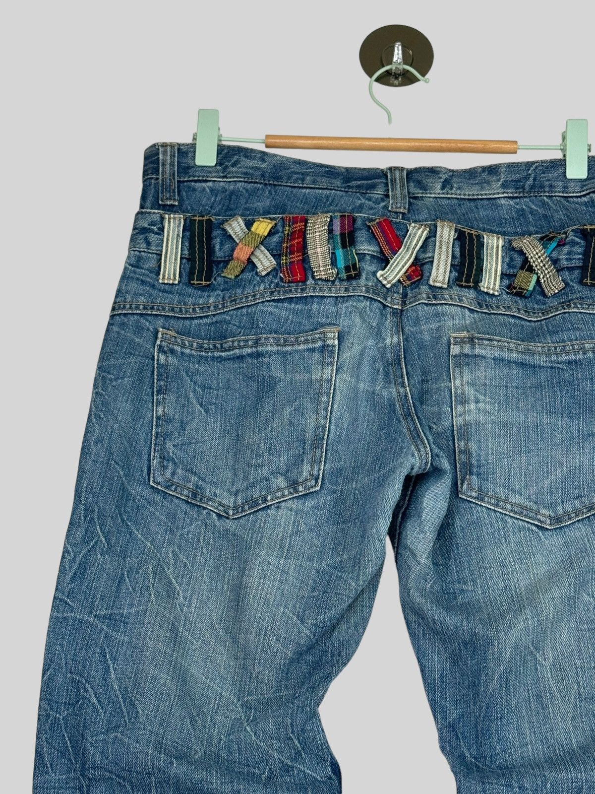 Japanese Brand COLZA DOUBLE WAIST TARTAN PLAIDS CLAWS MARK DENIM PANTS Size US 32 / EU 48 - 9 Thumbnail