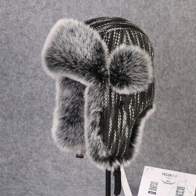 Vintage Vintage Bomber Hat Rex Rabbit Fur Trapper Hat Size ONE SIZE - 4 Thumbnail