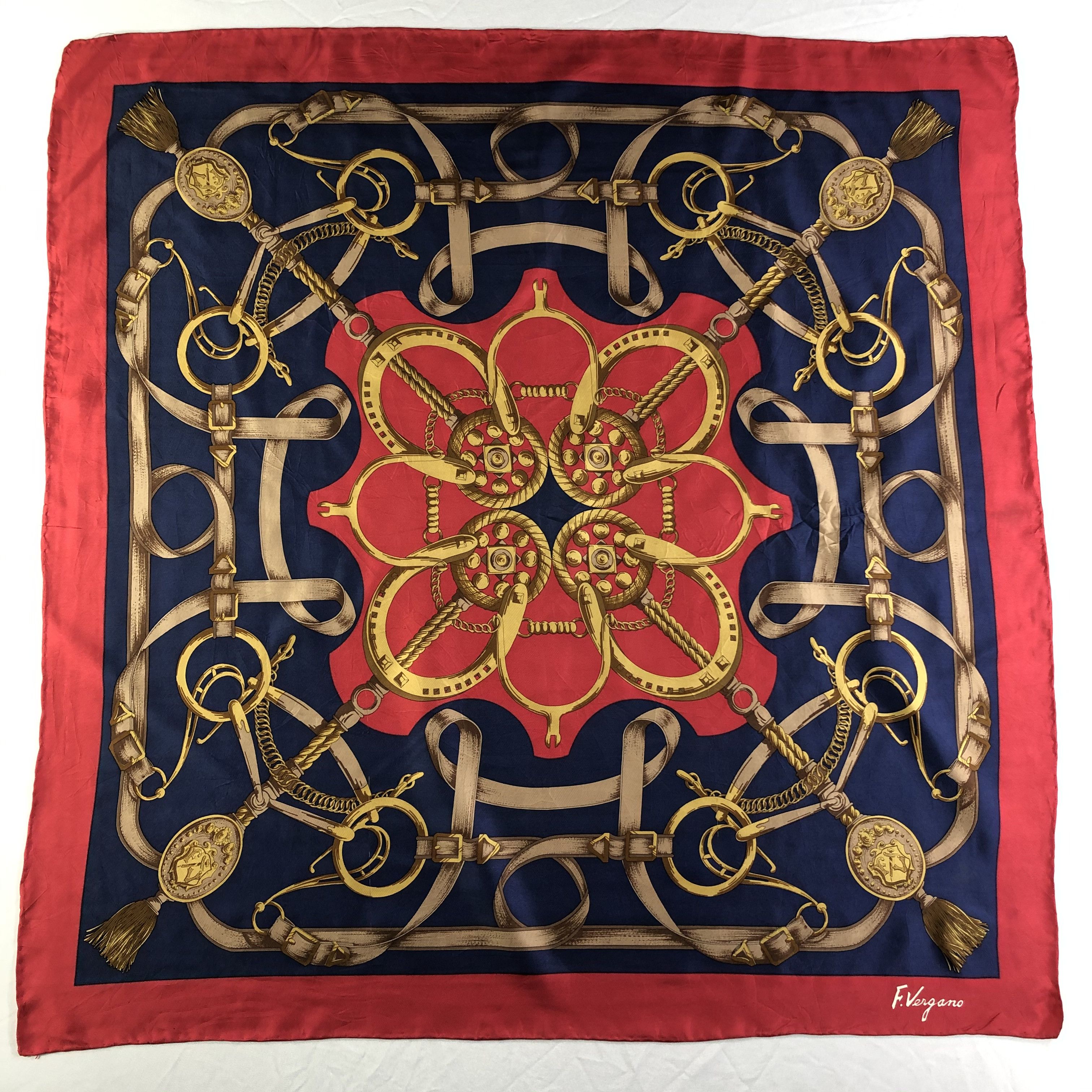 Vintage Vintage F.Vergano Silk Scarf Size ONE SIZE - 2 Thumbnail