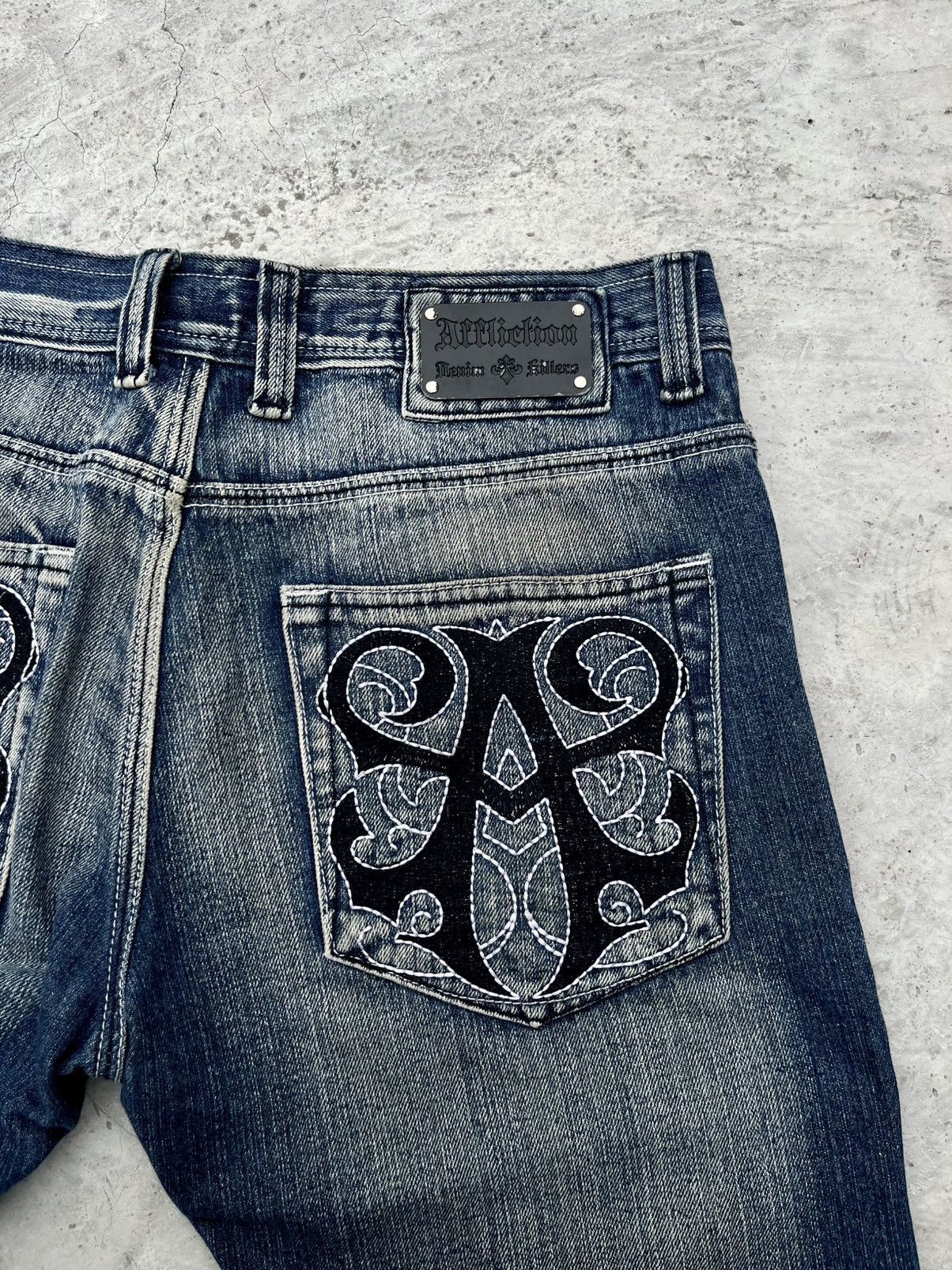 Affliction Vintage Y2K Affliction Denim Killers Embroidery Jeans Size US 32 / EU 48 - 3 Thumbnail