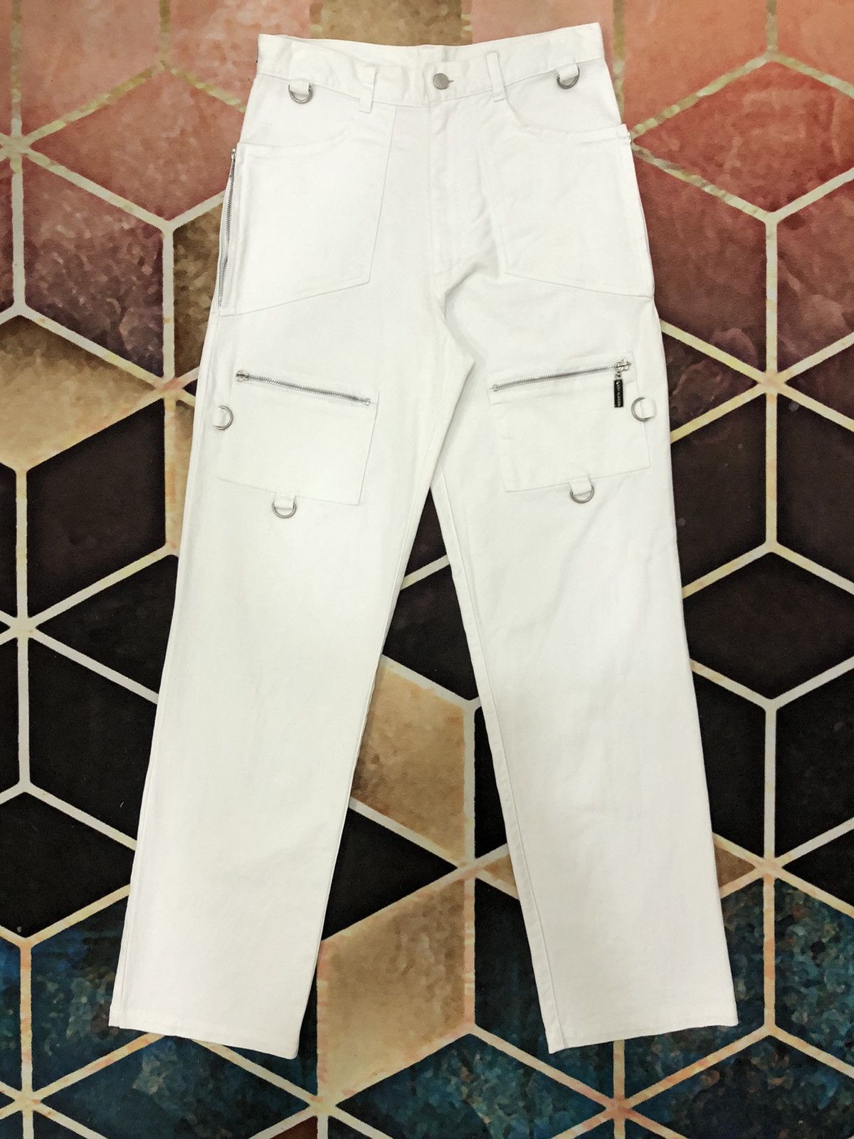 Japanese Brand Slash Number Multipocket Tactical Cargo White Pants Size US 28 / EU 44 - 1 Thumbnail