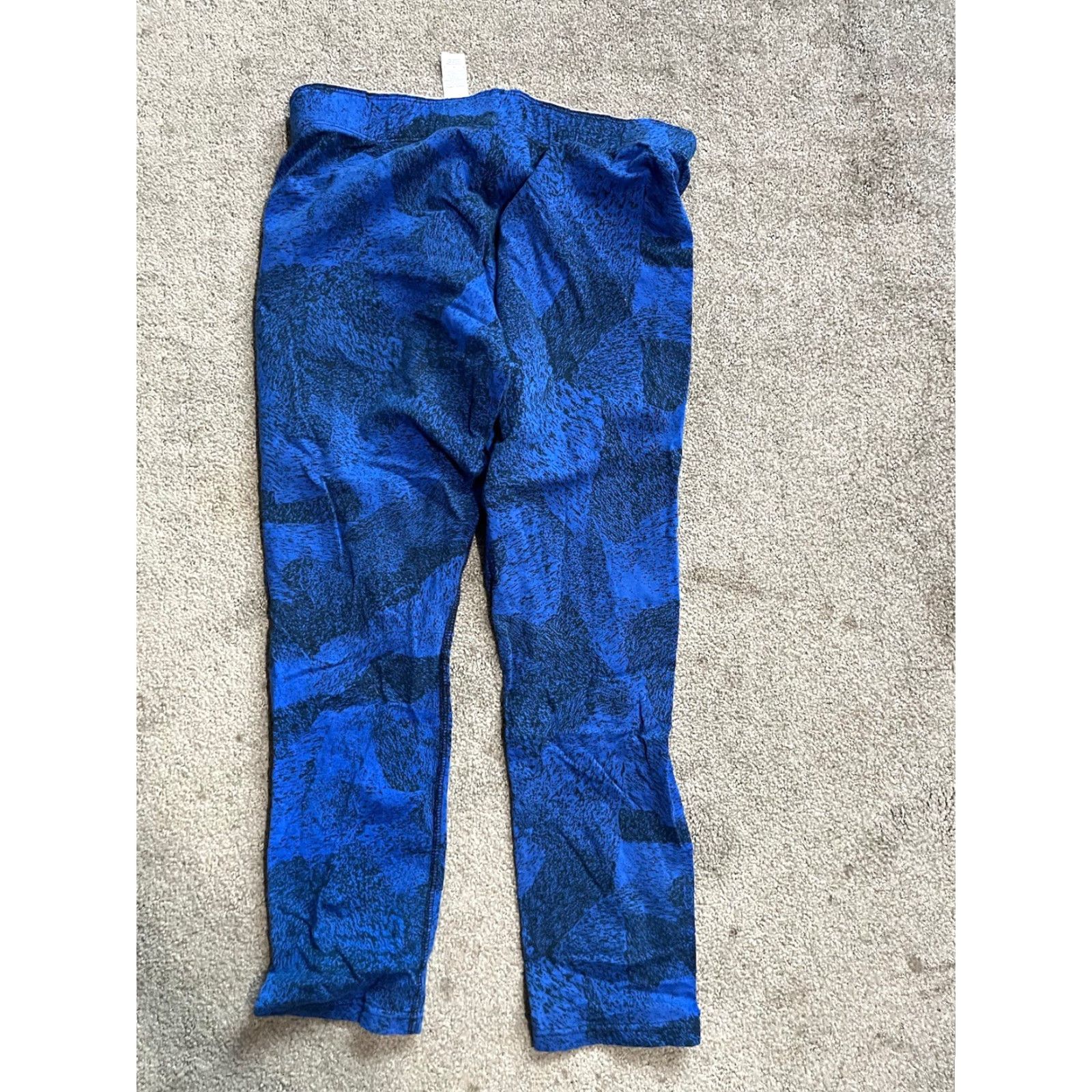 Vintage Nike Women's Leggings Capri Blue/Black Talistatic Graphic M 866074 Activewear Cotton Blend Casual Womens Capris Capris Leggings Blue/Black 90s? Size 32" / US 10 / IT 46 - 3 Thumbnail