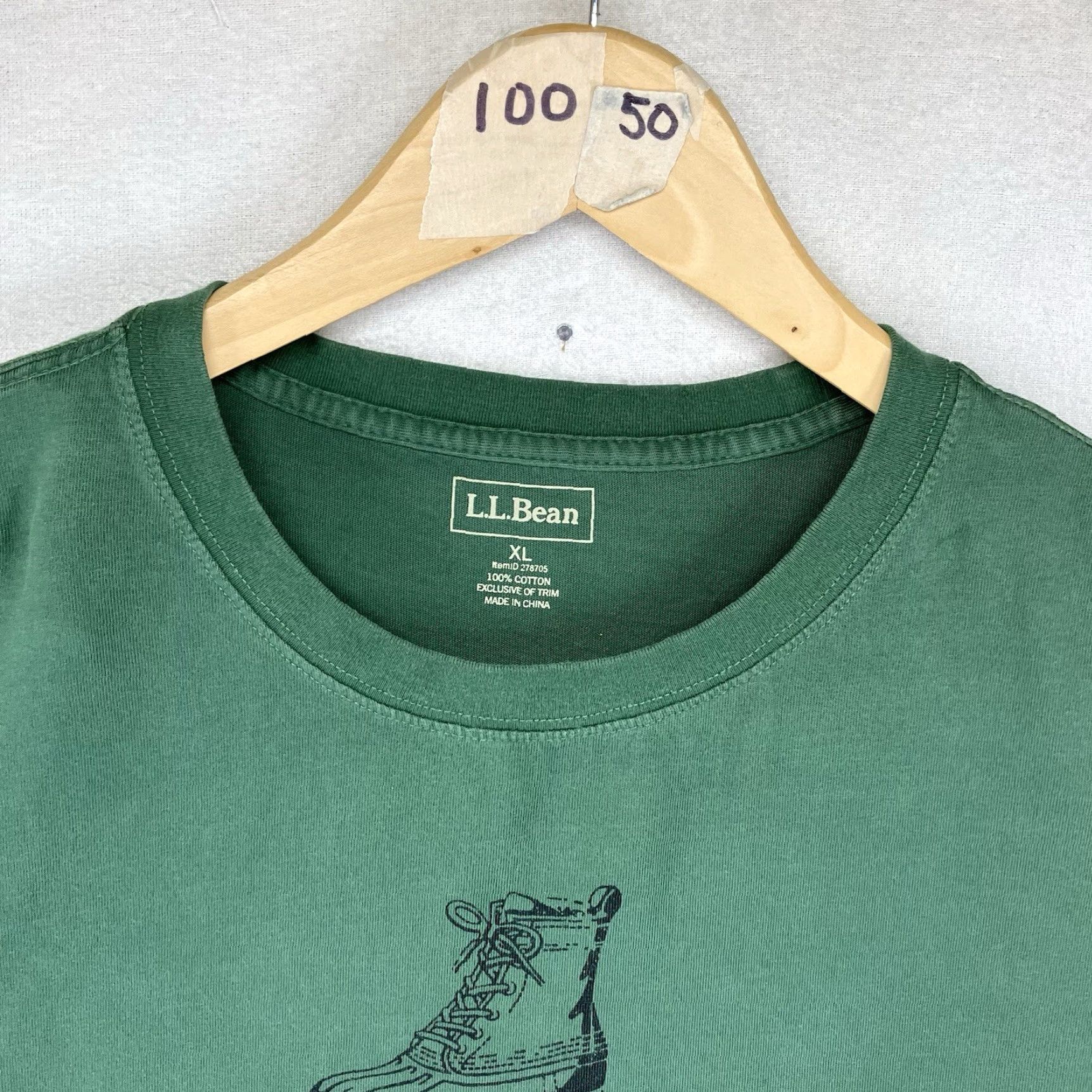 Vintage L.L. Bean T Shirt 2012 Forest Green Mens XL Cotton Crew Neck Logo 100 Years of Dry Feet Vintage? Size US XL / EU 56 / 4 - 6 Thumbnail