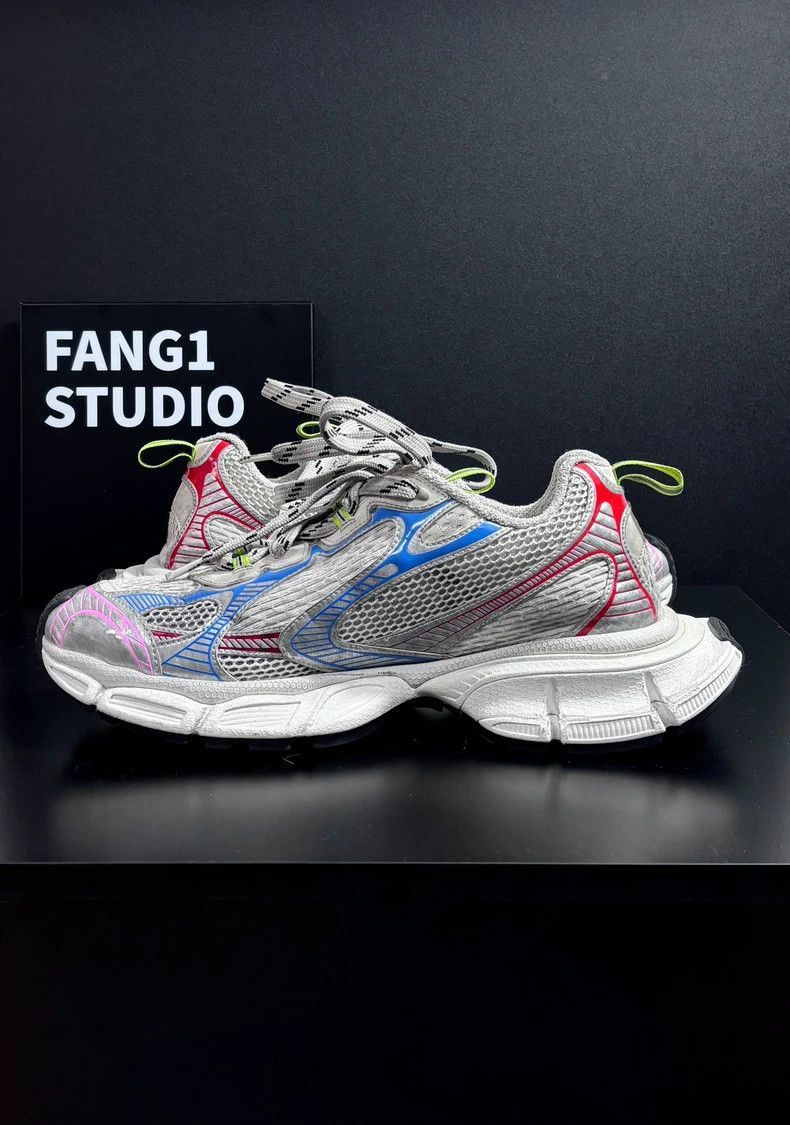 Balenciaga Balenciaga 3xl Rainbow Color White Red Blue Low-Top Sneaker Size US 10 / EU 43 - 6 Thumbnail
