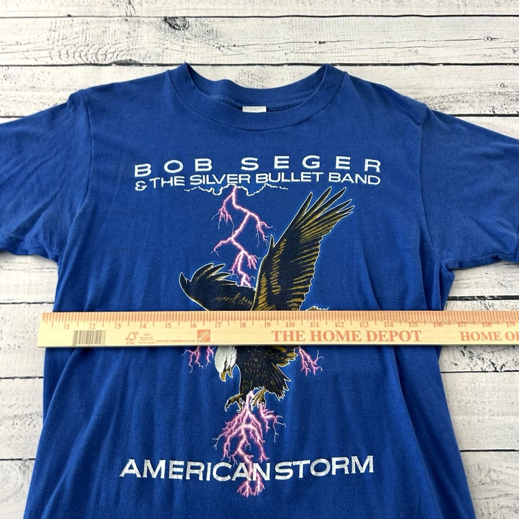 Vintage Vintage Bob Seger Short Sleeve T Shirt Mens L Blue Ched 1986-1987 Size US L / EU 52-54 / 3 - 3 Thumbnail
